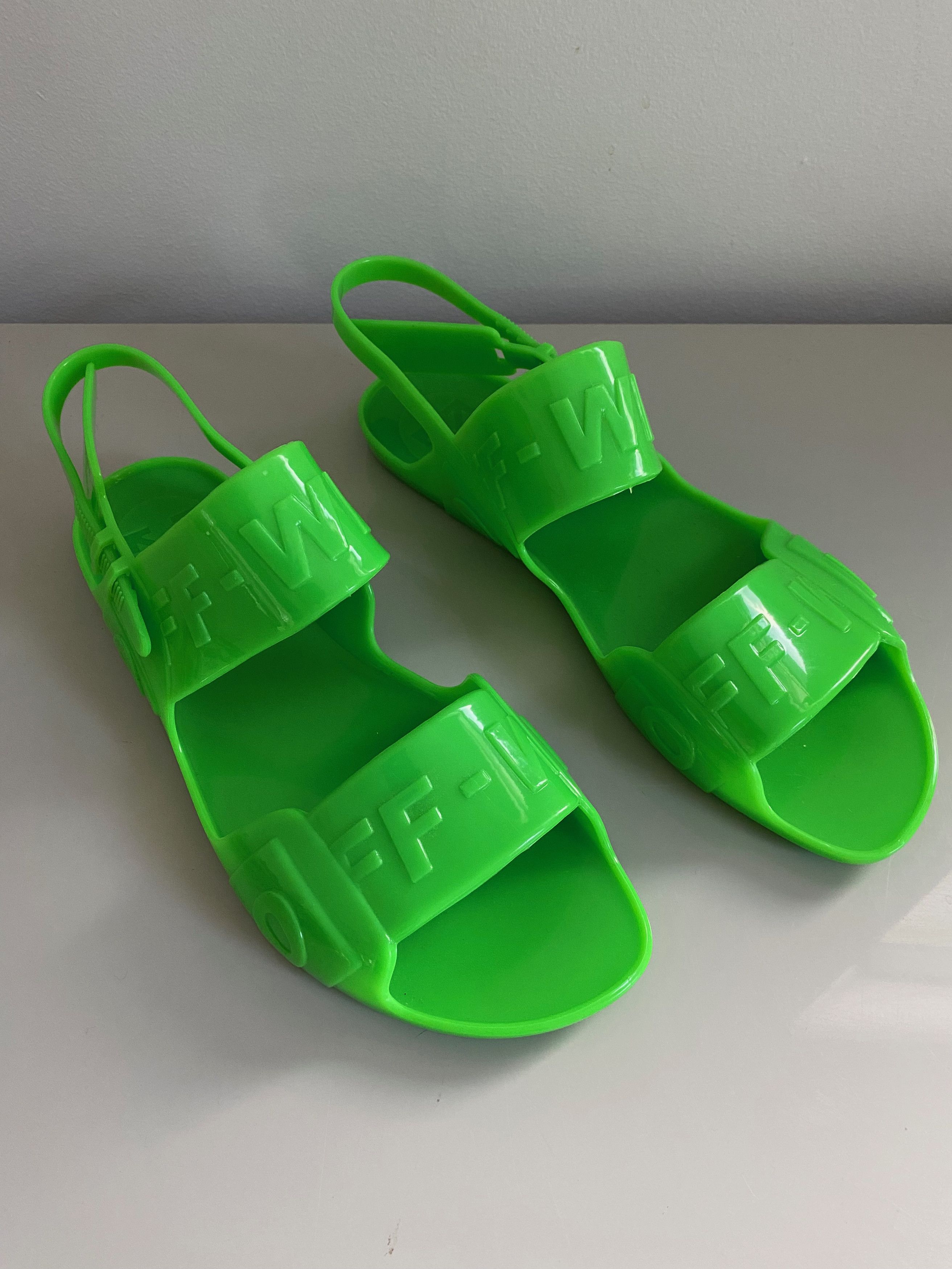 Off-White NEW Off-White Virgil Abloh Zip Tie Sandals Jelly Green 40 Size US 10 / IT 40 - 5 Thumbnail