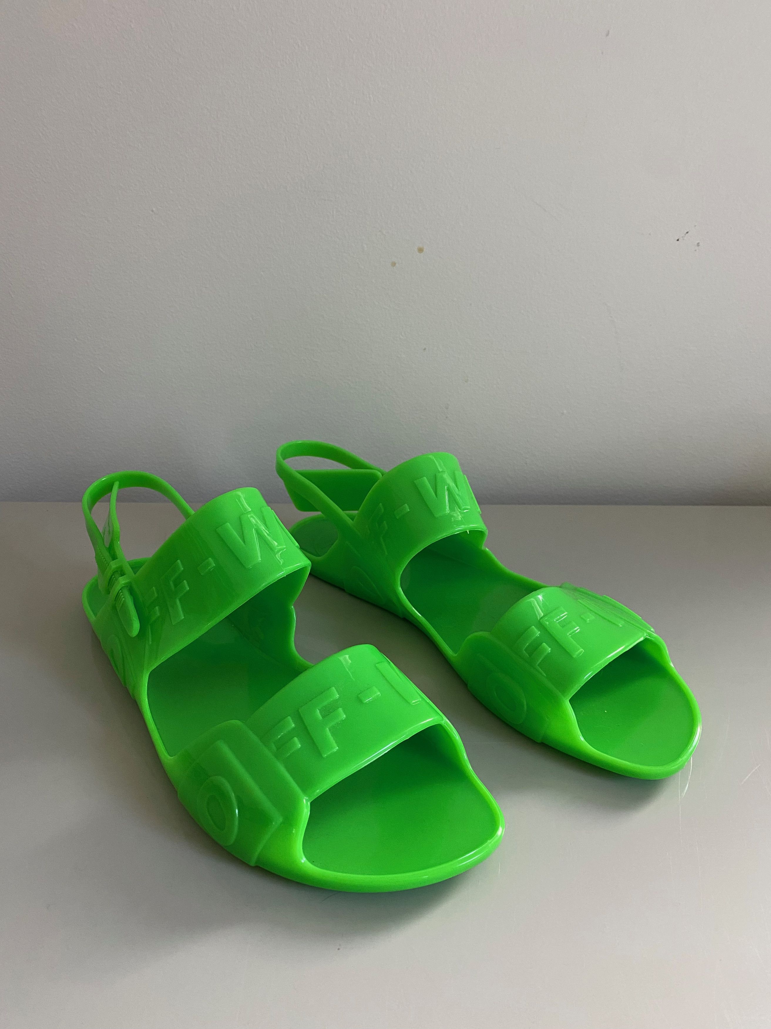 Off-White NEW Off-White Virgil Abloh Zip Tie Sandals Jelly Green 40 Size US 10 / IT 40 - 3 Thumbnail