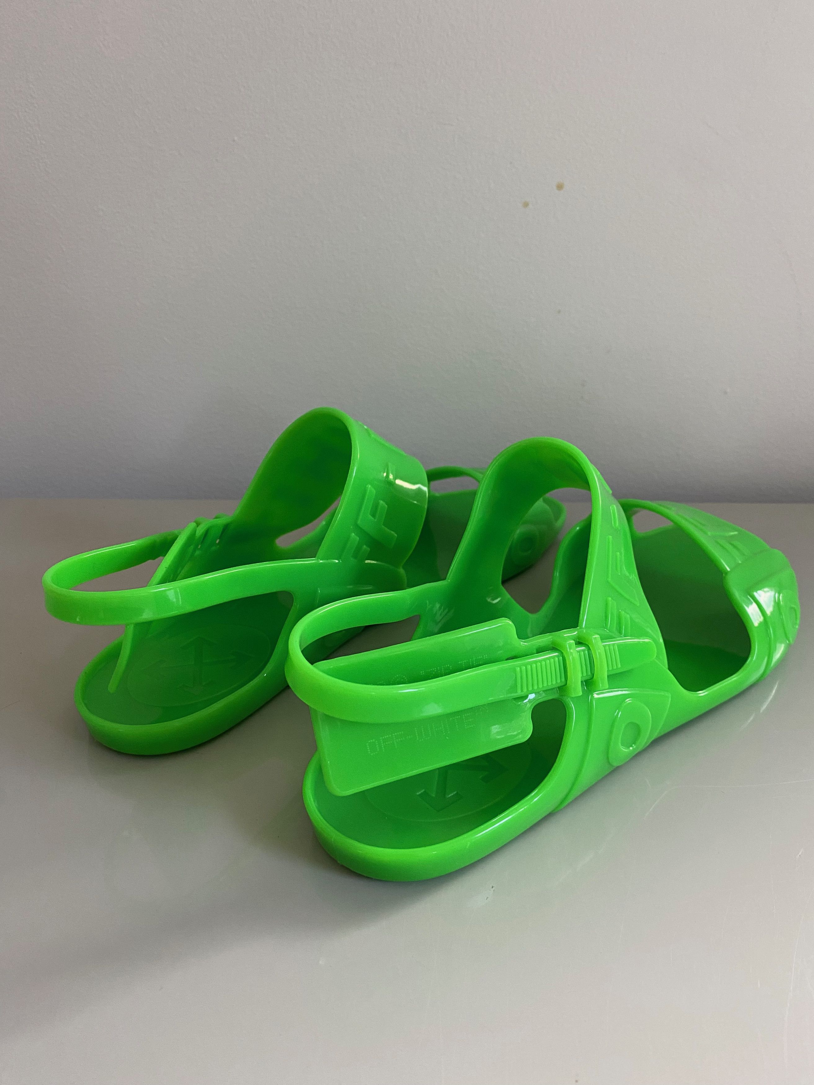 Off-White NEW Off-White Virgil Abloh Zip Tie Sandals Jelly Green 40 Size US 10 / IT 40 - 6 Thumbnail