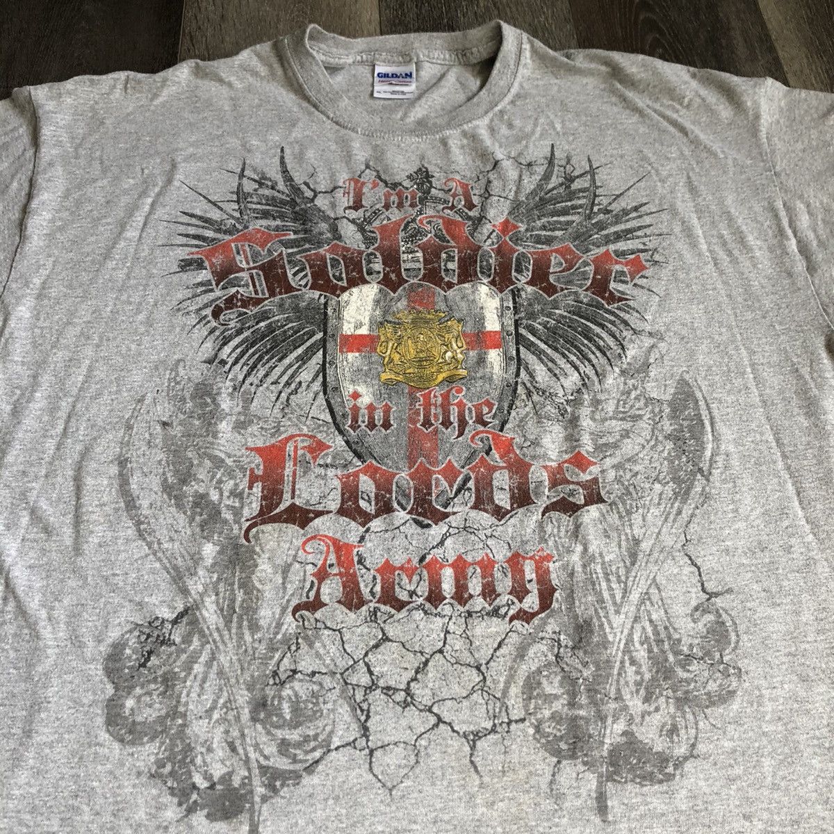 Vintage Vintage 2000s Y2K Im A Solider In The Lord Jesus Christ Army Size US XL / EU 56 / 4 - 2 Thumbnail