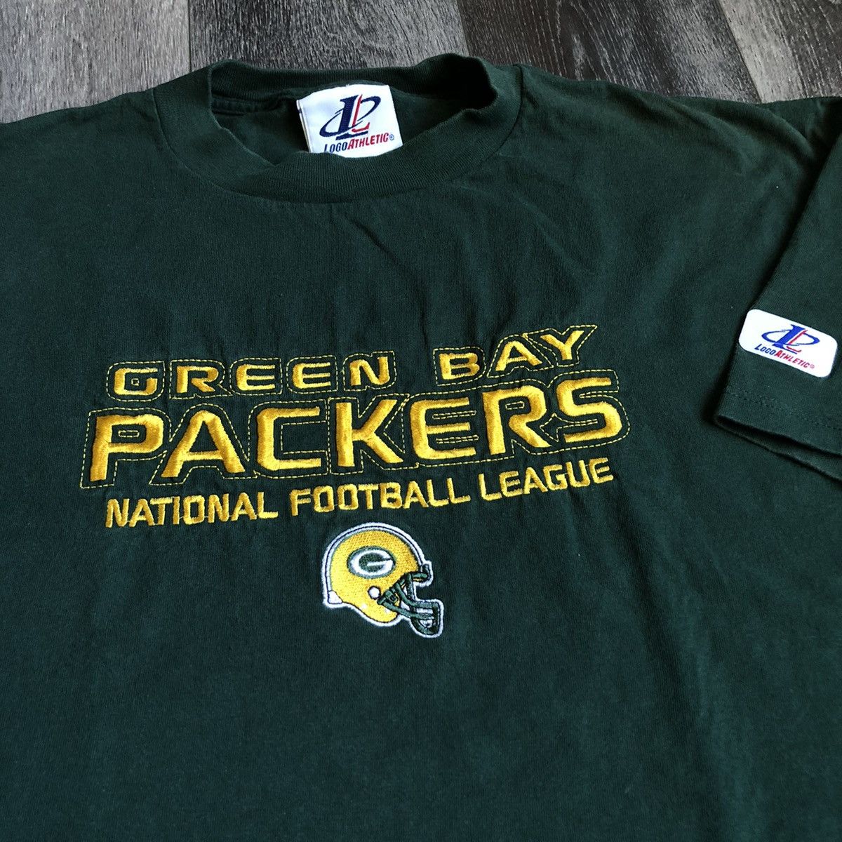 Logo Athletic Vintage 1990s NFL Green Bay Packers Logo Athletic Logo Tee Size US XL / EU 56 / 4 - 1 Thumbnail