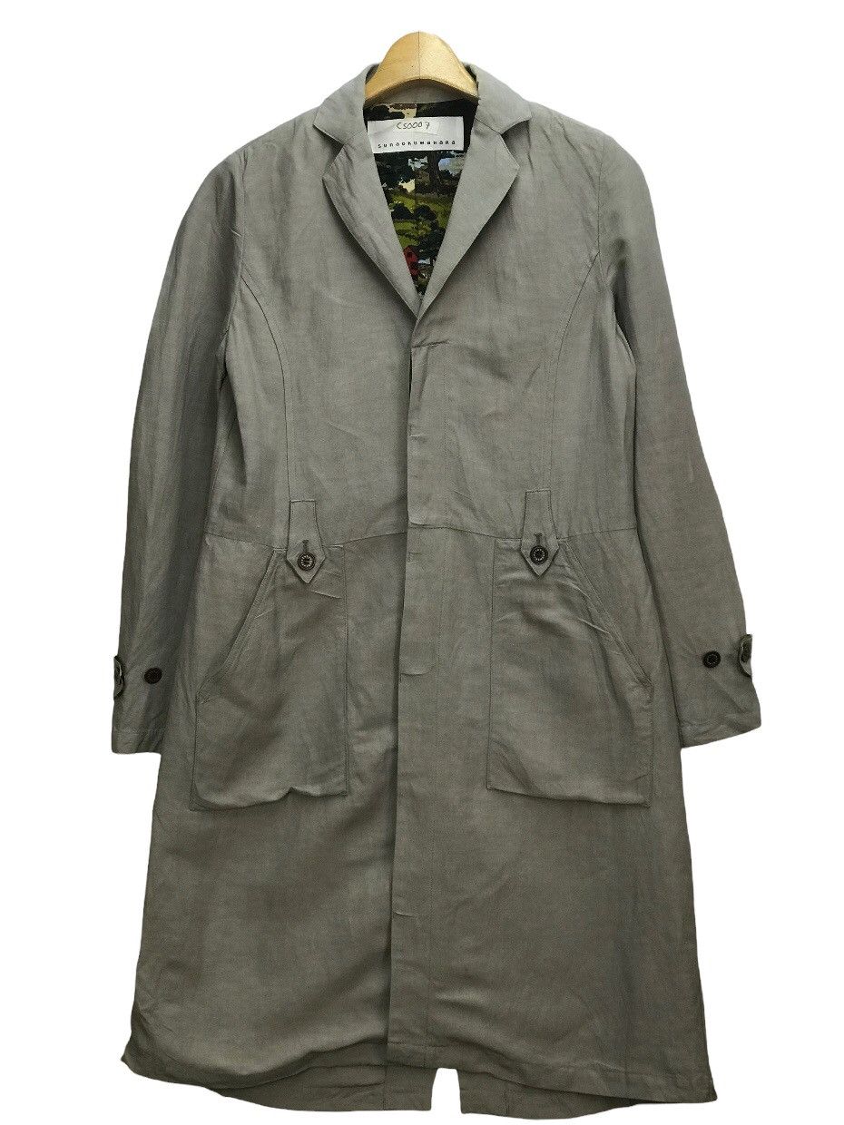 SUNAOKUWAHARA ISSEY MIYAKE NICE DESIGN LINEN/RAYON OVERCOAT