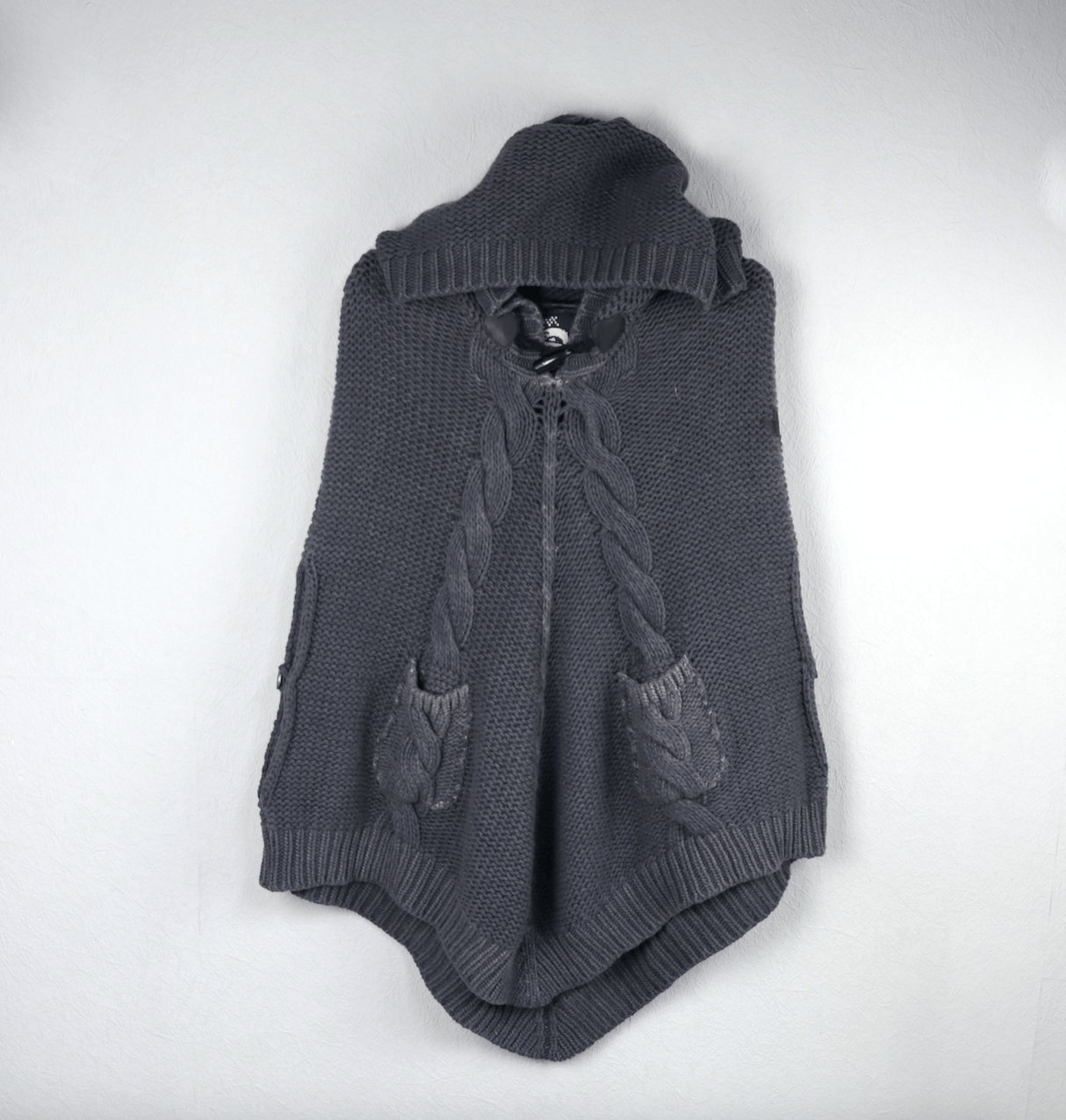 image of Archival Clothing x Diesel Wool Poncho Coat in Grey Wool, Women's (Size Small)