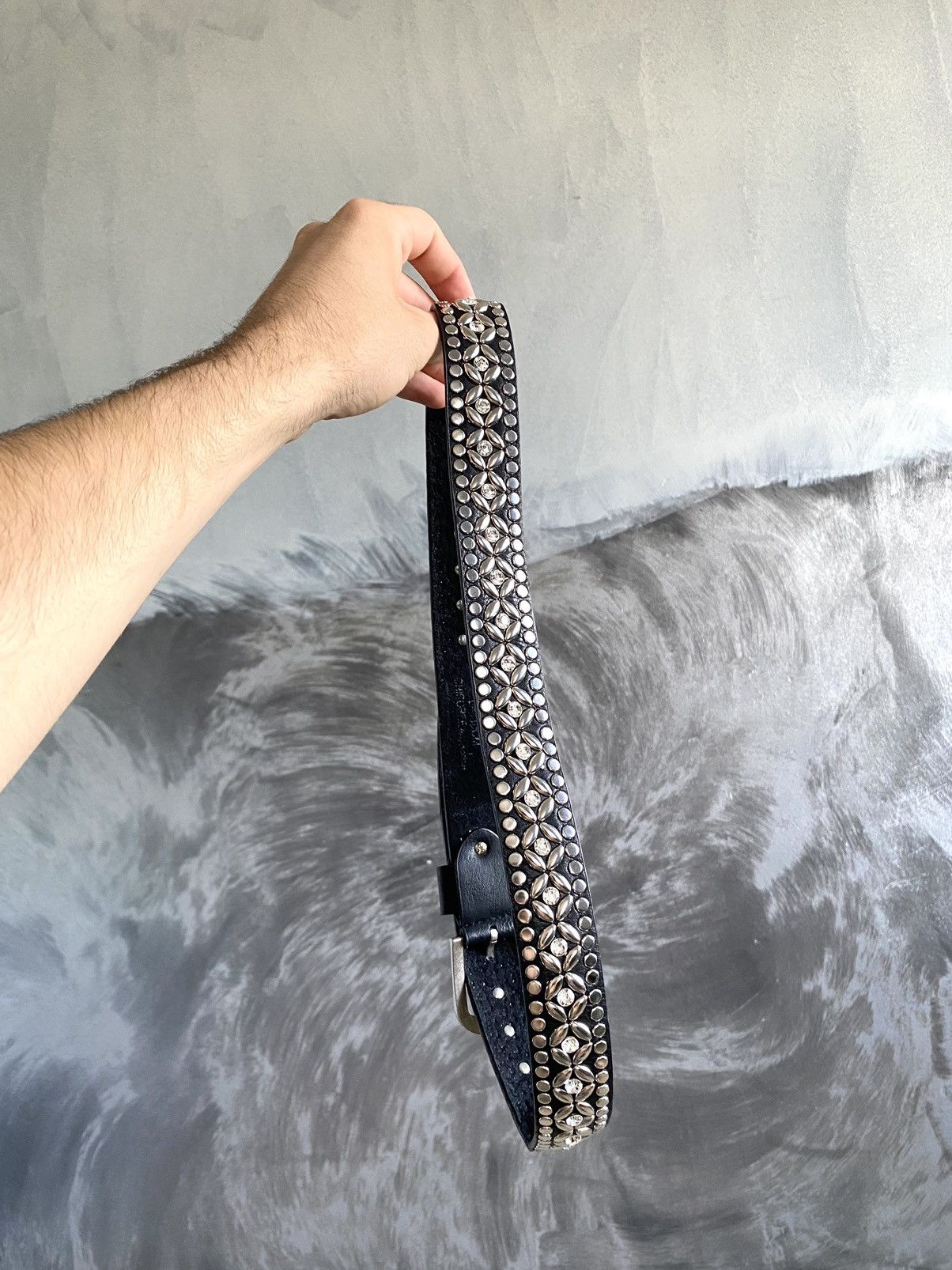 Japanese Brand Vintage Rhinestones leather Belt BB Simon Style Size ONE SIZE - 10 Thumbnail