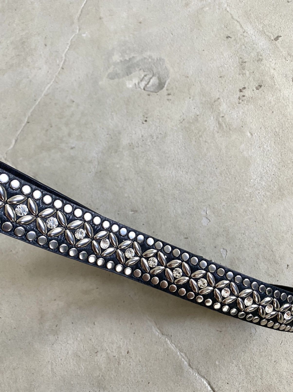 Japanese Brand Vintage Rhinestones leather Belt BB Simon Style Size ONE SIZE - 11 Thumbnail
