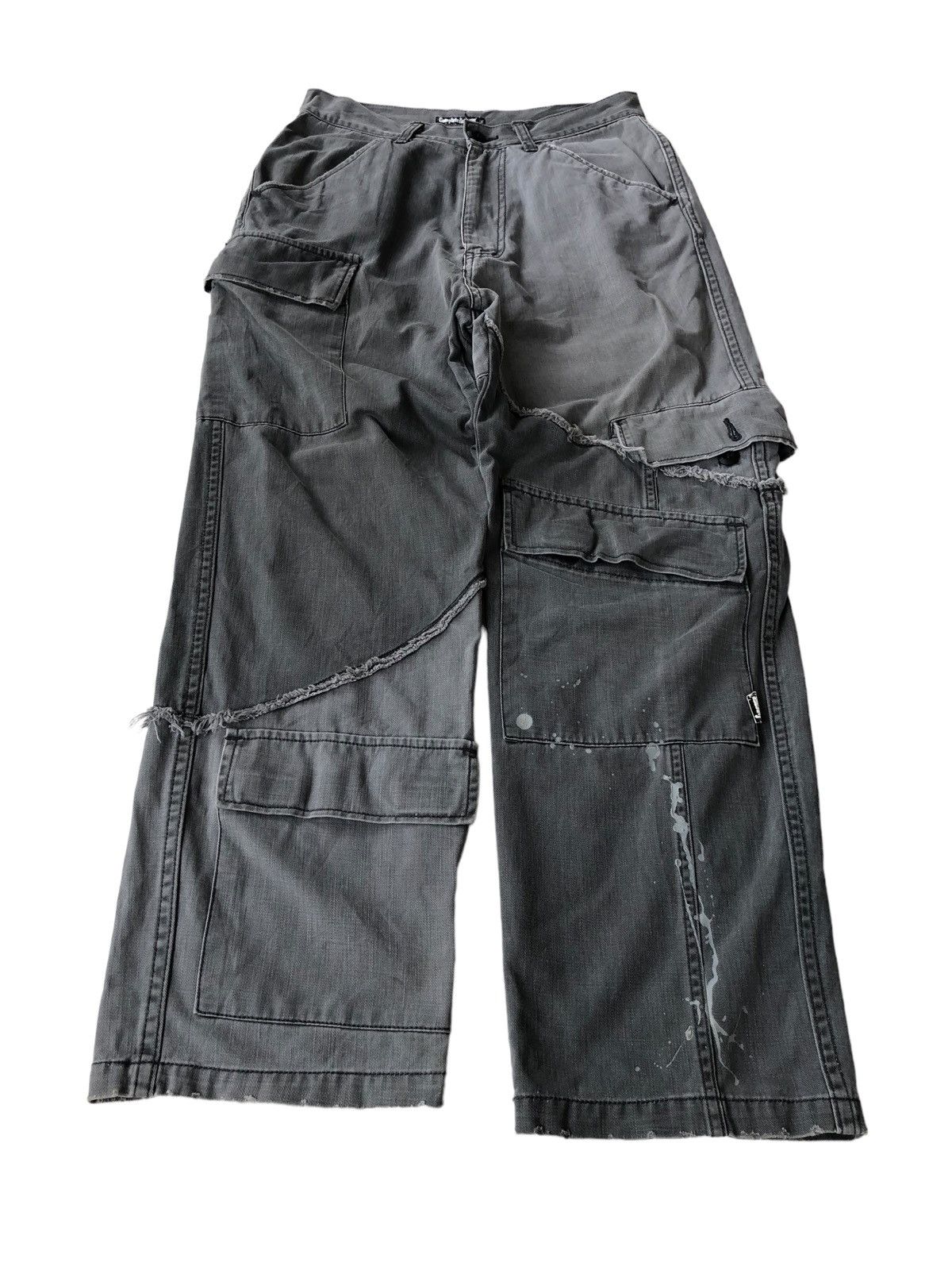 General Research Complete Finesse 🇯🇵 Patchwork Crafted Baggy Cargo Pants Size US 29 - 3 Thumbnail