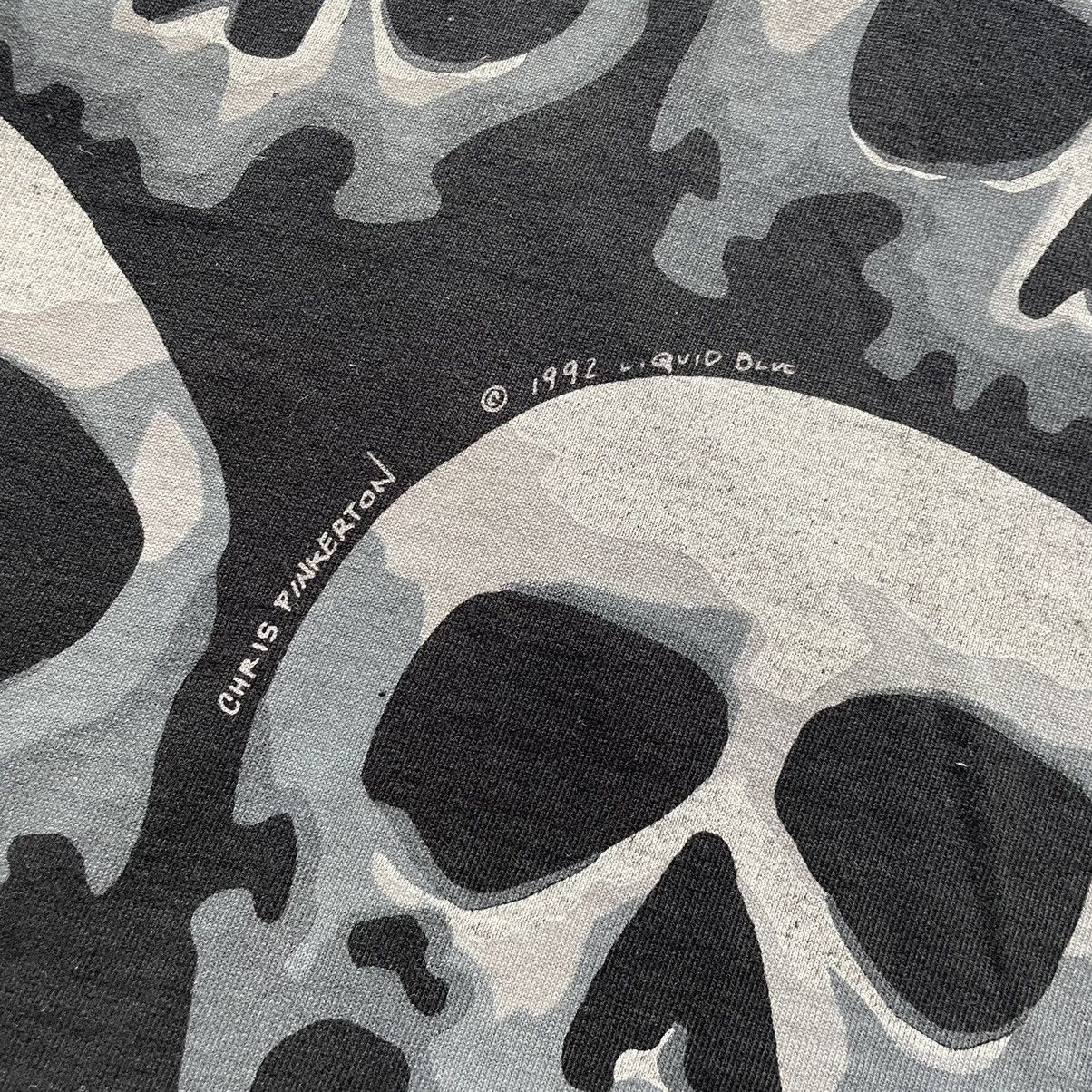 Liquid Blue Vintage 1992 Skull Pile Liquid Blue AOP Shirt XL Faded Black Size US XL / EU 56 / 4 - 5 Thumbnail