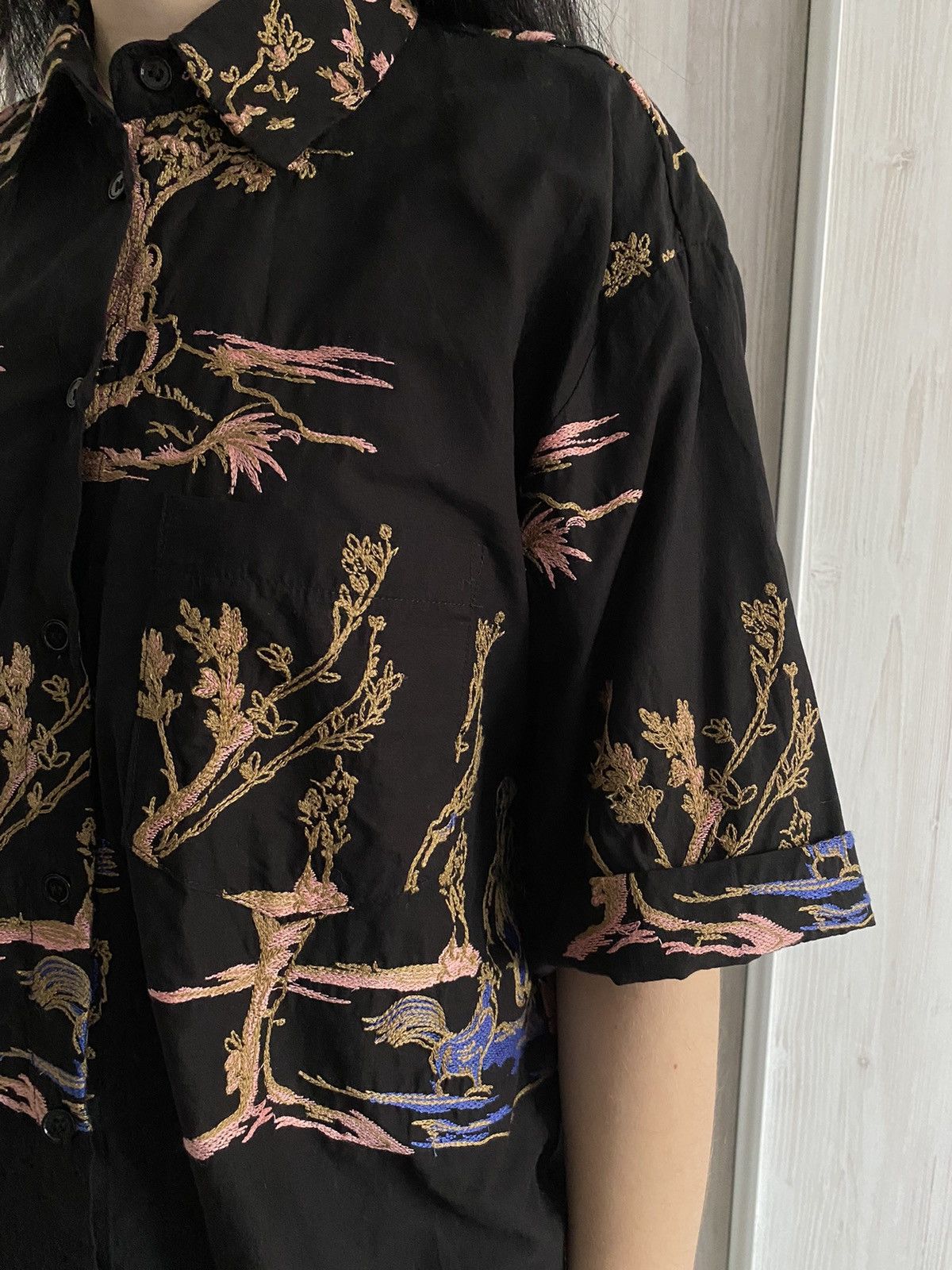Zara Japanese Style Zara Embroider Print Shirt Button Up Size M / US 6-8 / IT 42-44 - 3 Thumbnail