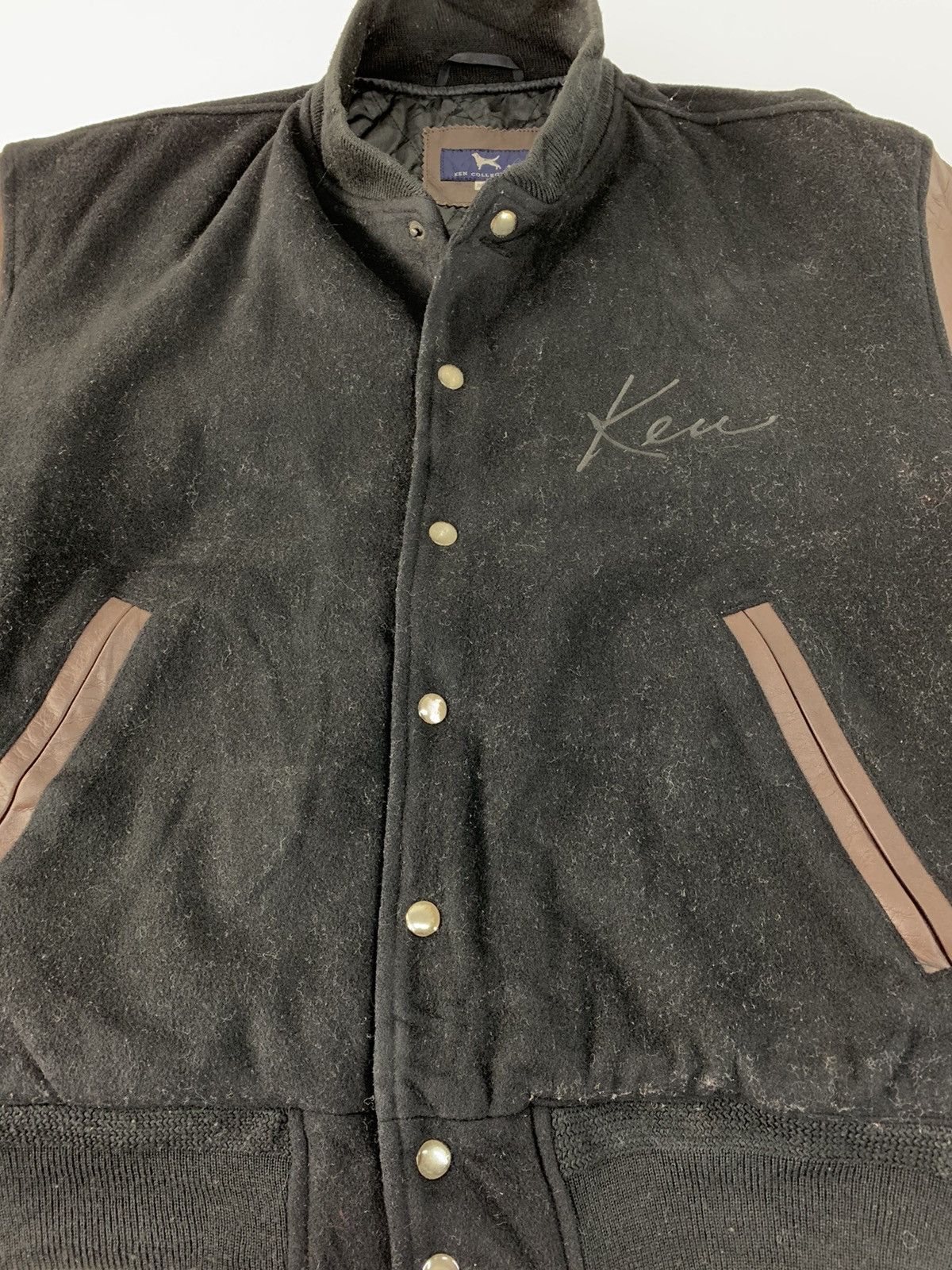 Genuine Leather Ken Collection Varsity Jacket Leather Sleeve Snap Button Size US M / EU 48-50 / 2 - 4 Thumbnail