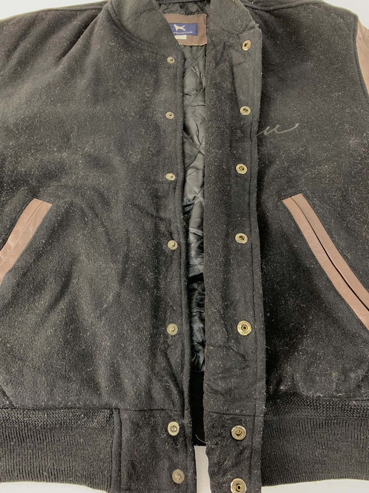 Genuine Leather Ken Collection Varsity Jacket Leather Sleeve Snap Button Size US M / EU 48-50 / 2 - 5 Thumbnail