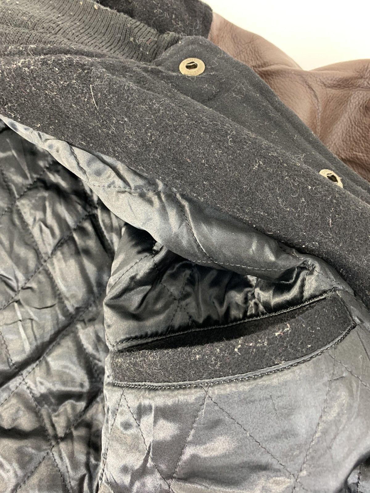 Genuine Leather Ken Collection Varsity Jacket Leather Sleeve Snap Button Size US M / EU 48-50 / 2 - 11 Thumbnail