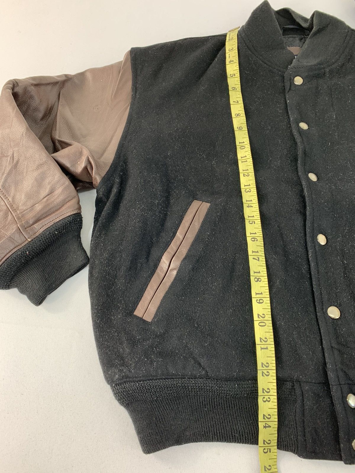 Genuine Leather Ken Collection Varsity Jacket Leather Sleeve Snap Button Size US M / EU 48-50 / 2 - 13 Thumbnail