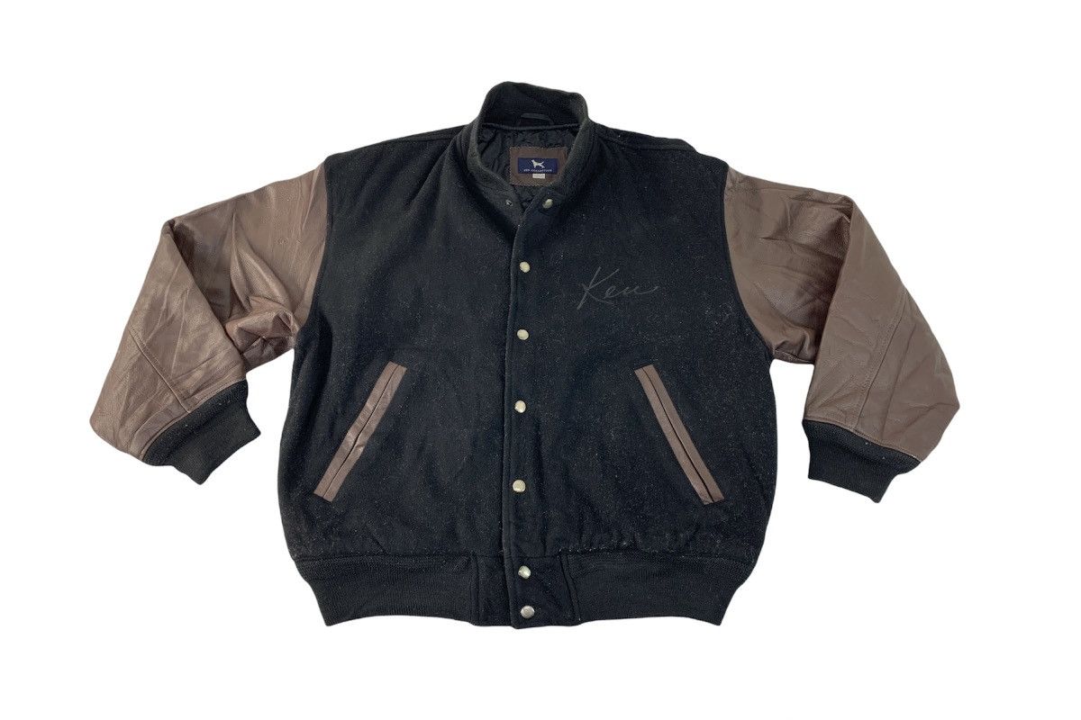 Genuine Leather Ken Collection Varsity Jacket Leather Sleeve Snap Button Size US M / EU 48-50 / 2 - 2 Thumbnail