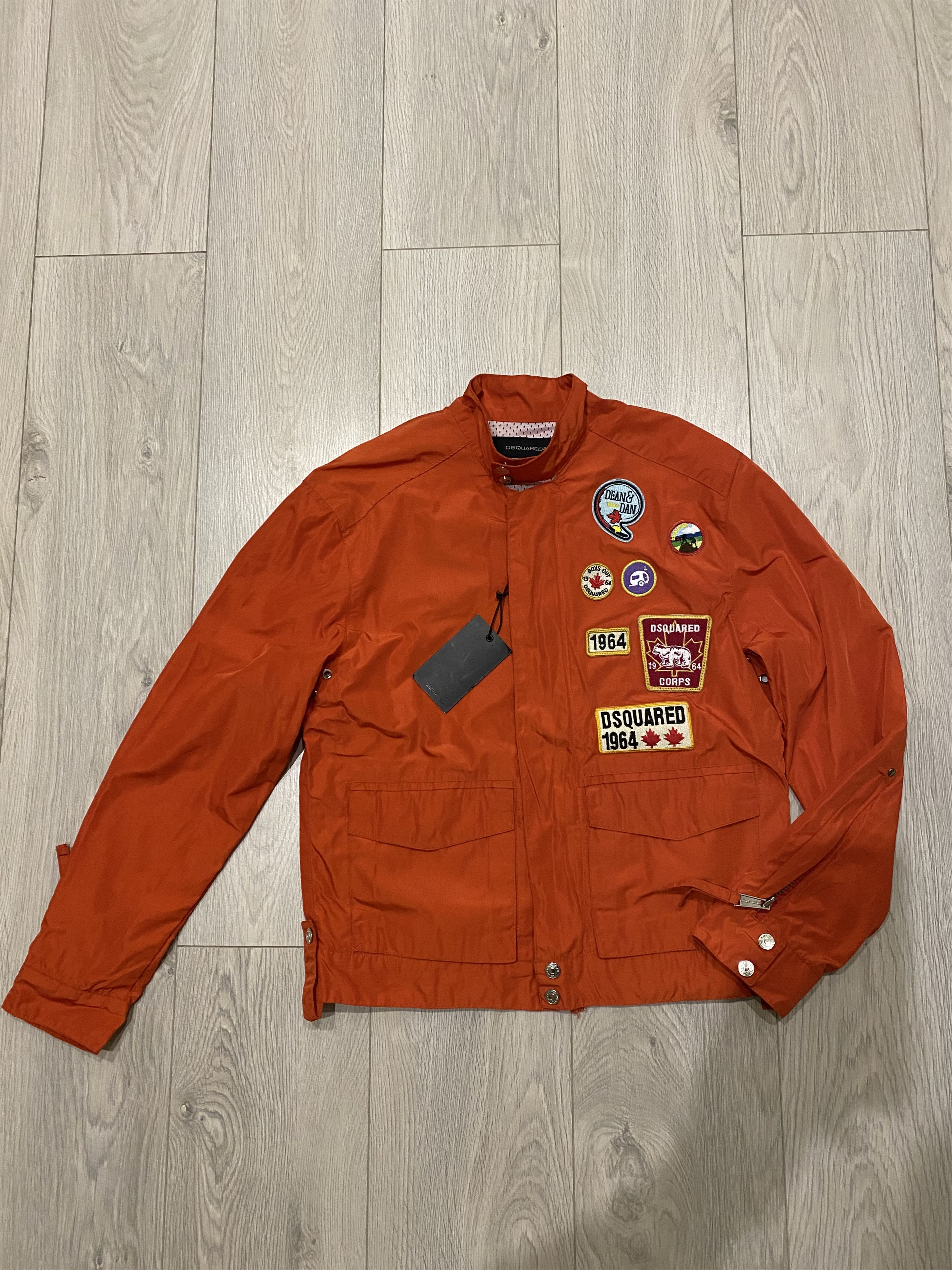 image of Dsquared2 Nylon Jacket New Size M in Orange, Men's
