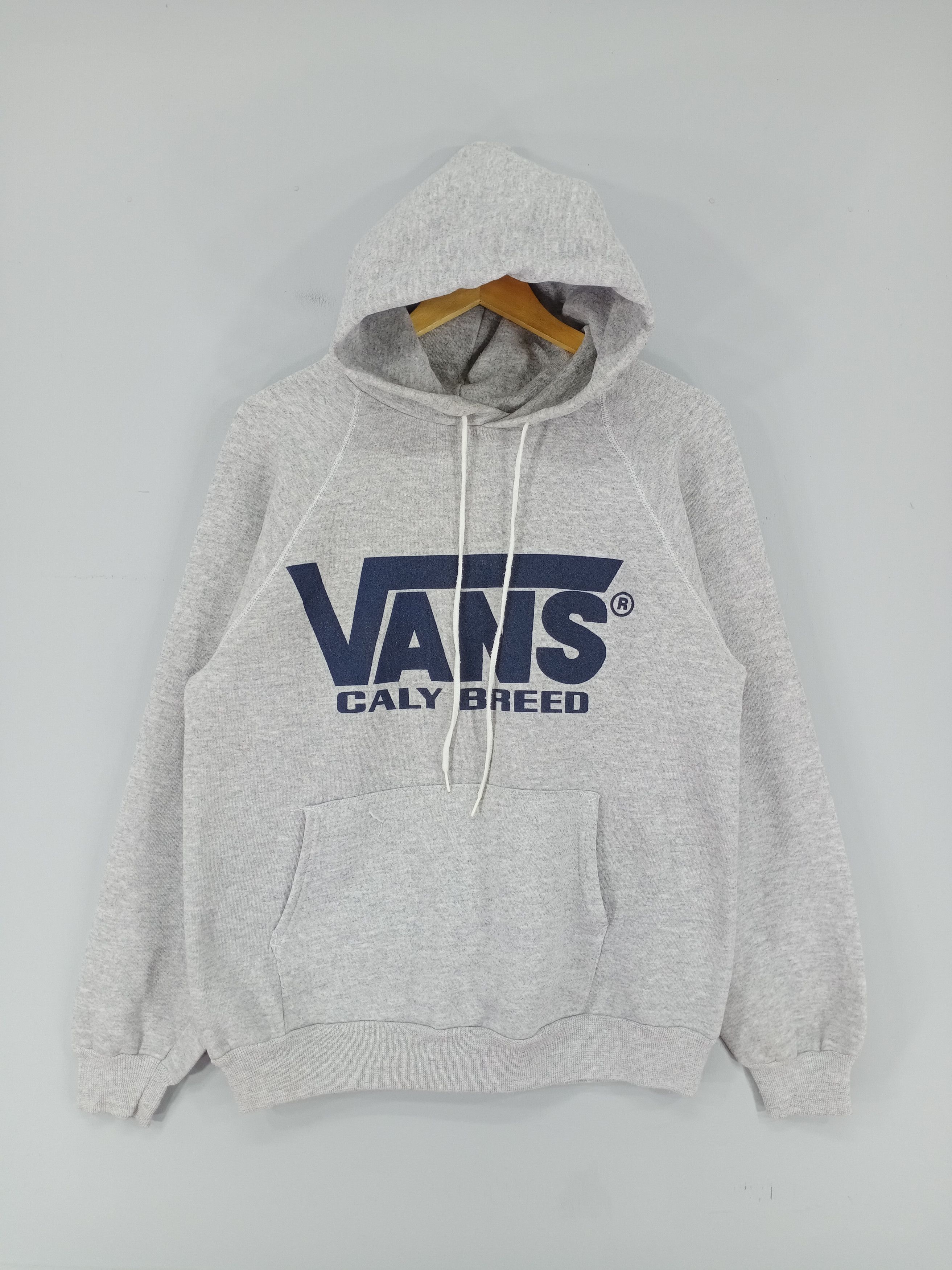 image of Skategang x Vans vintage 80's Vans Caly Breed Hoodie Sweatshirt in Grey, Men's (Size Medium)