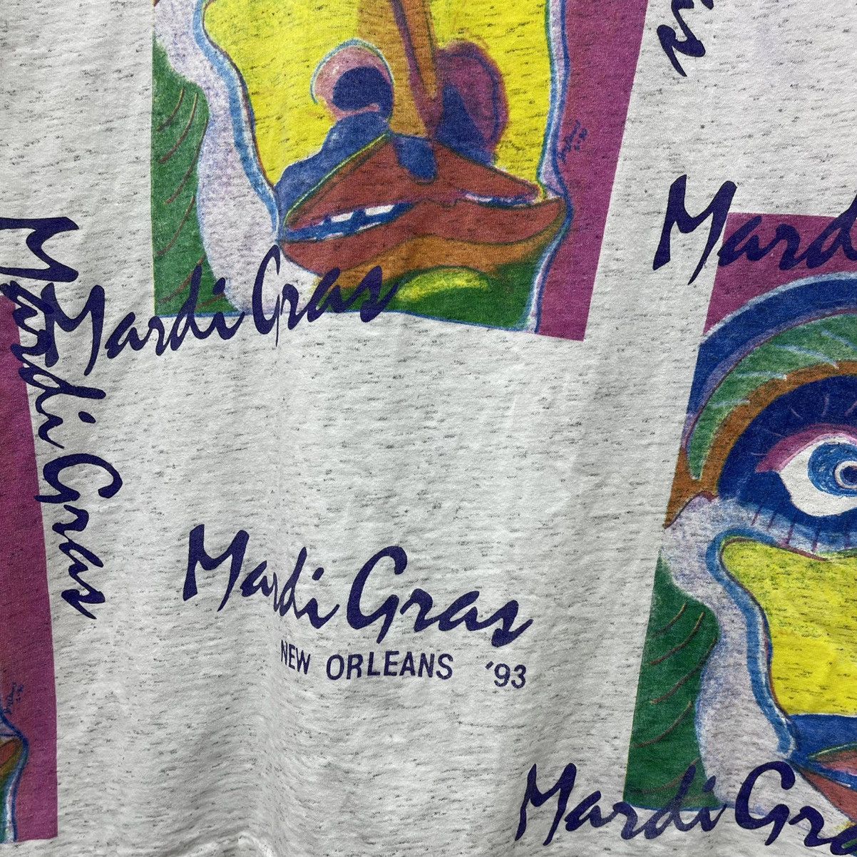 Vintage Vintage 90s Mardi Gras New Orleans Art T-Shirt Size US XL / EU 56 / 4 - 3 Thumbnail