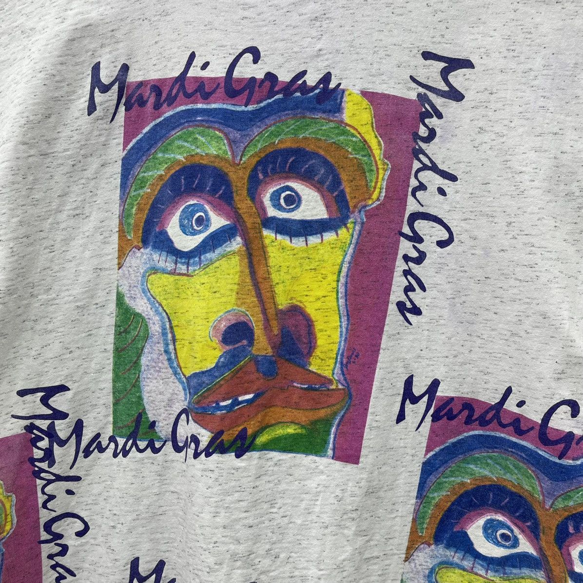 Vintage Vintage 90s Mardi Gras New Orleans Art T-Shirt Size US XL / EU 56 / 4 - 4 Thumbnail