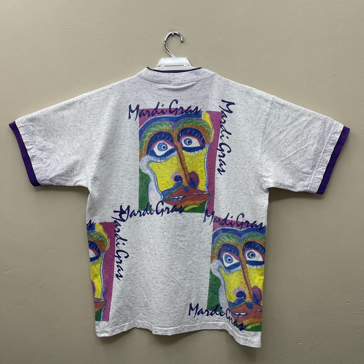 Vintage Vintage 90s Mardi Gras New Orleans Art T-Shirt Size US XL / EU 56 / 4 - 2 Thumbnail