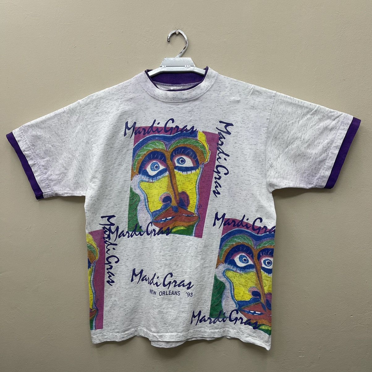 Vintage Vintage 90s Mardi Gras New Orleans Art T-Shirt Size US XL / EU 56 / 4 - 1 Thumbnail