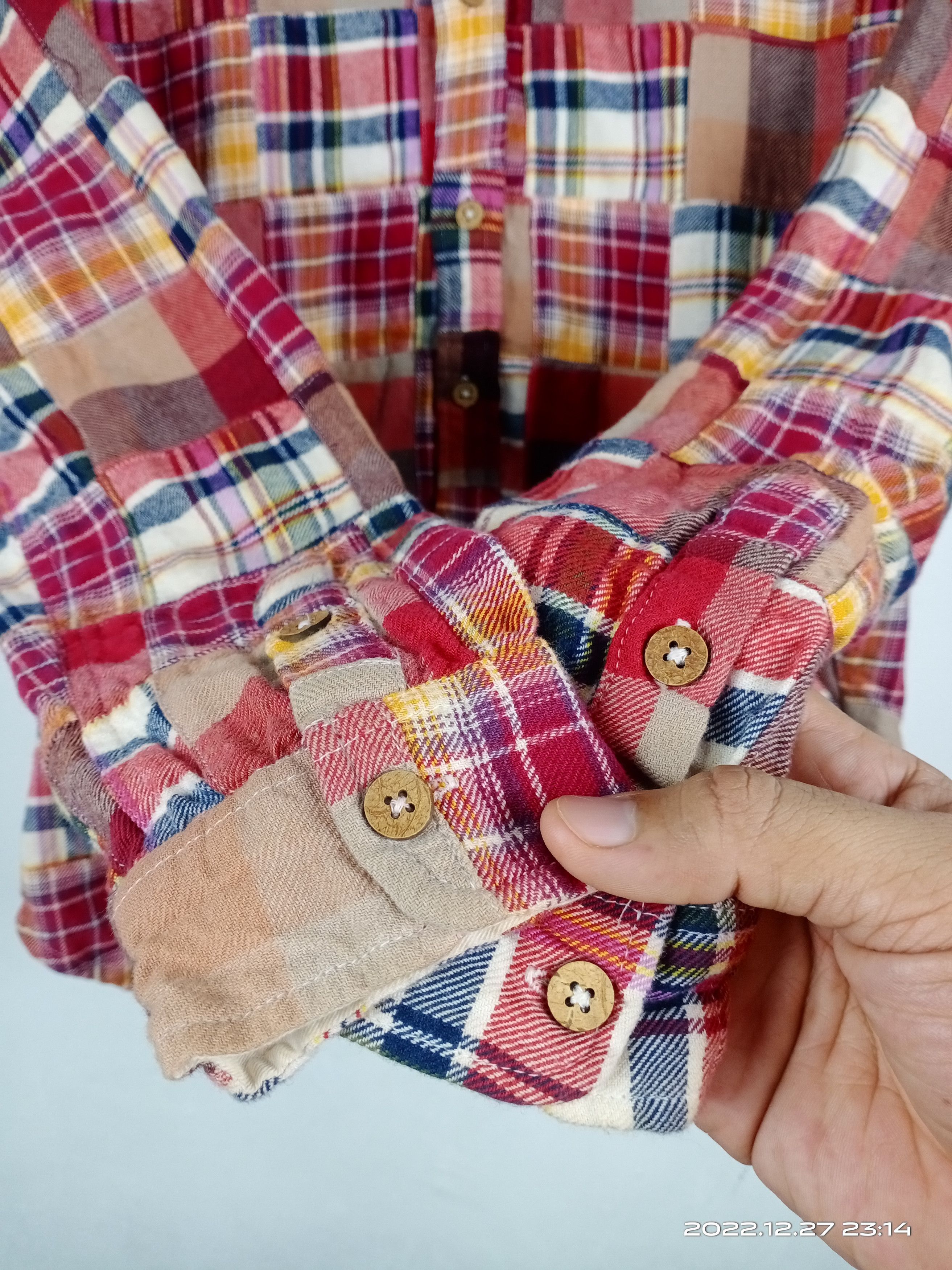 Flannel 💥RARE💥Augeh Patchwork Hoodie Flannel Shirt Nice Design Size US M / EU 48-50 / 2 - 7 Thumbnail
