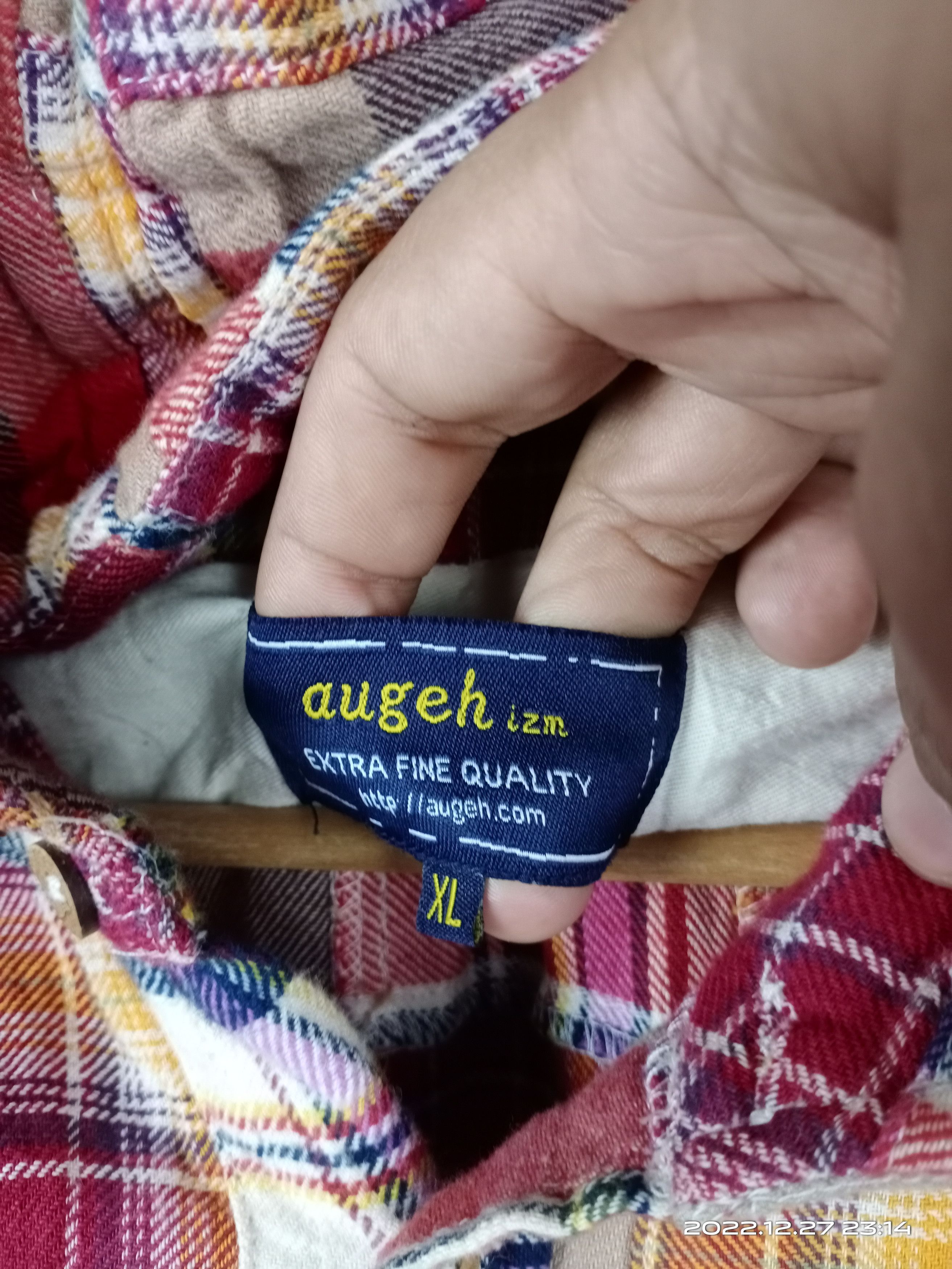 Flannel 💥RARE💥Augeh Patchwork Hoodie Flannel Shirt Nice Design Size US M / EU 48-50 / 2 - 8 Thumbnail