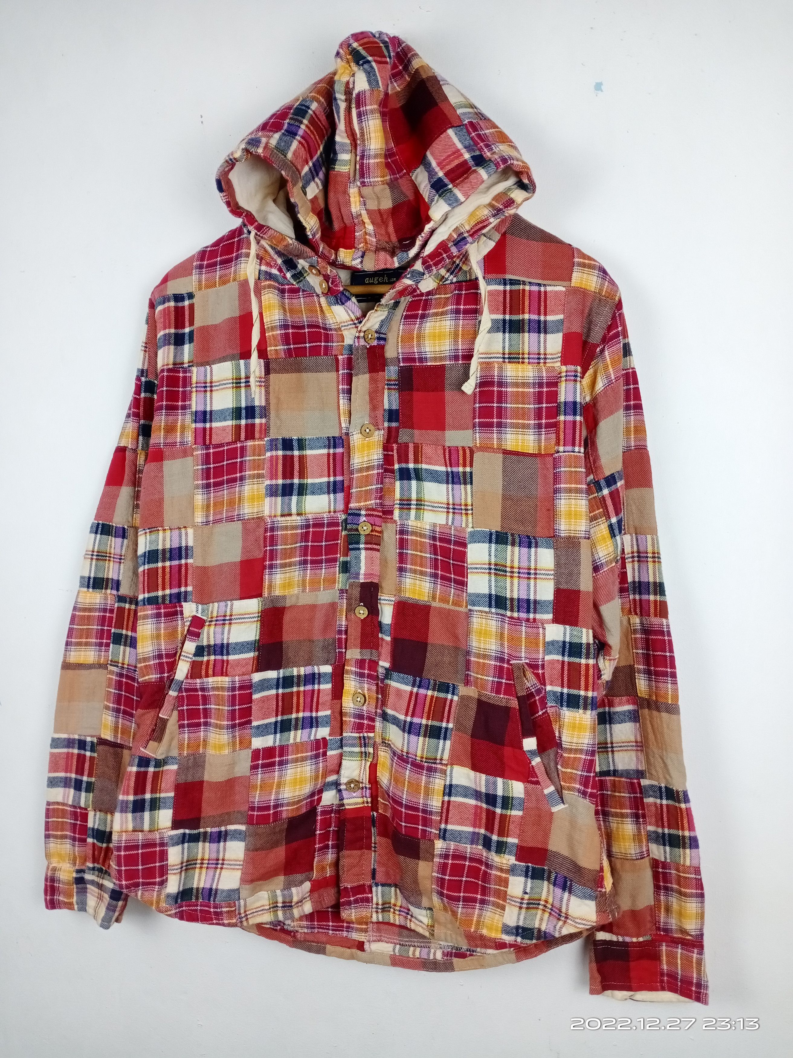 Flannel 💥RARE💥Augeh Patchwork Hoodie Flannel Shirt Nice Design Size US M / EU 48-50 / 2 - 3 Thumbnail