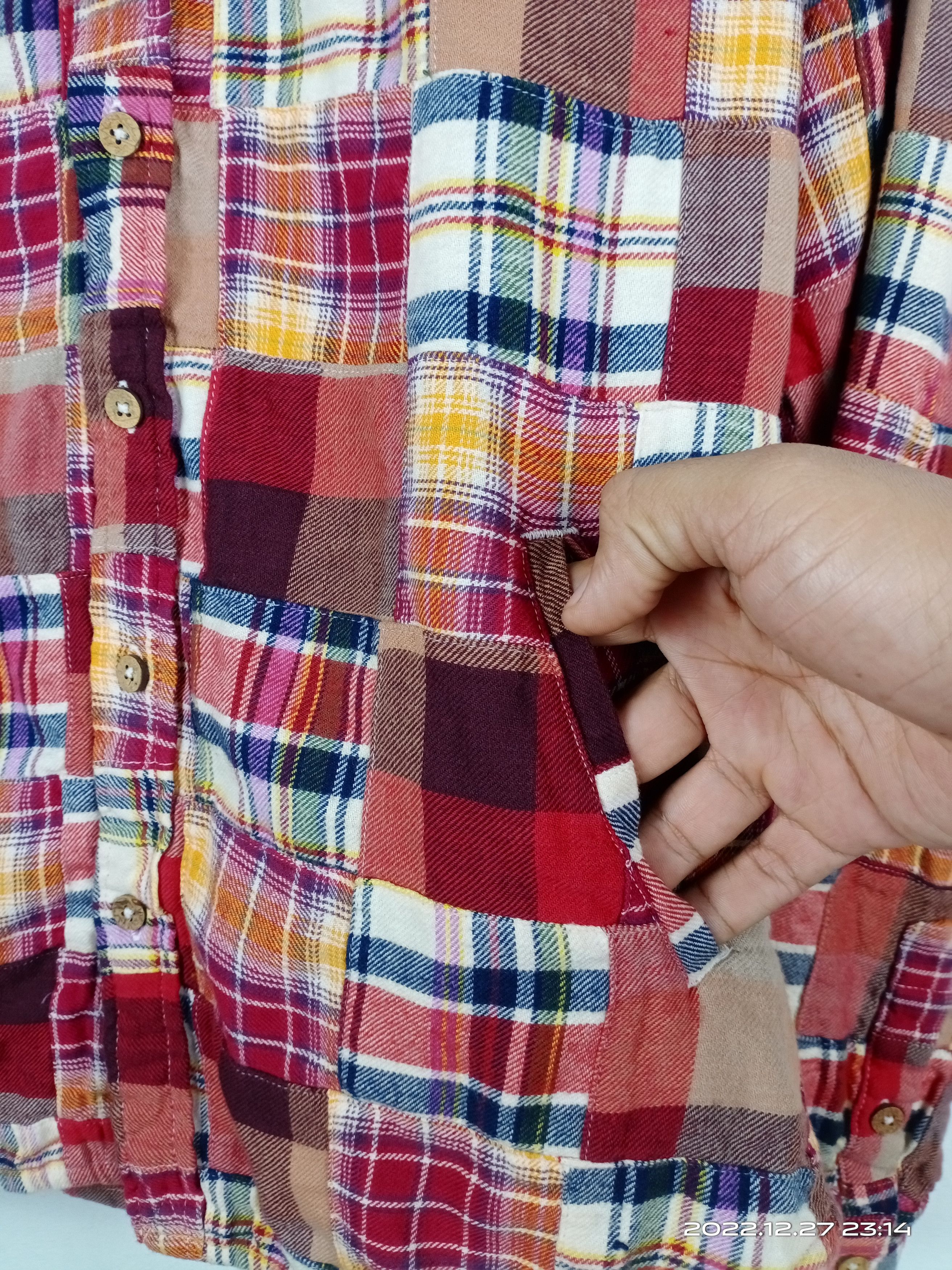 Flannel 💥RARE💥Augeh Patchwork Hoodie Flannel Shirt Nice Design Size US M / EU 48-50 / 2 - 6 Thumbnail