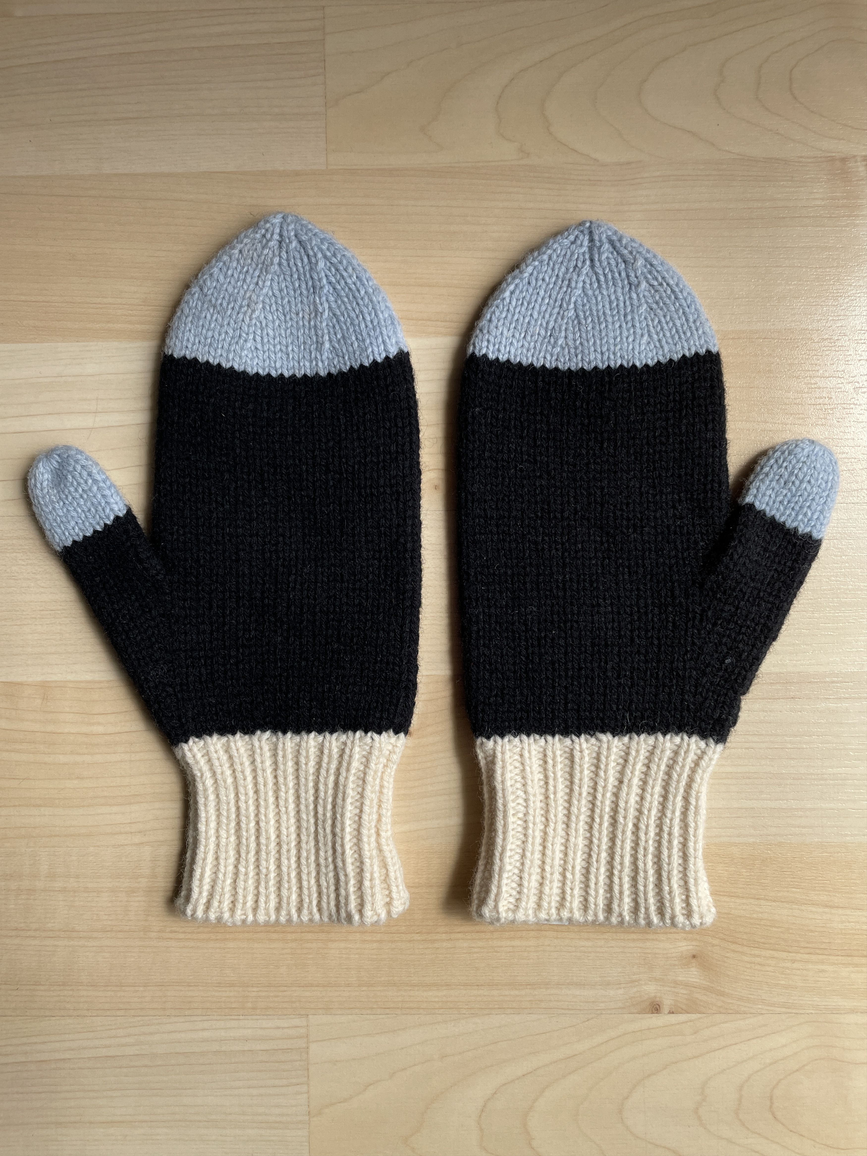 image of Visvim Knit Mittens in Blue, Men's