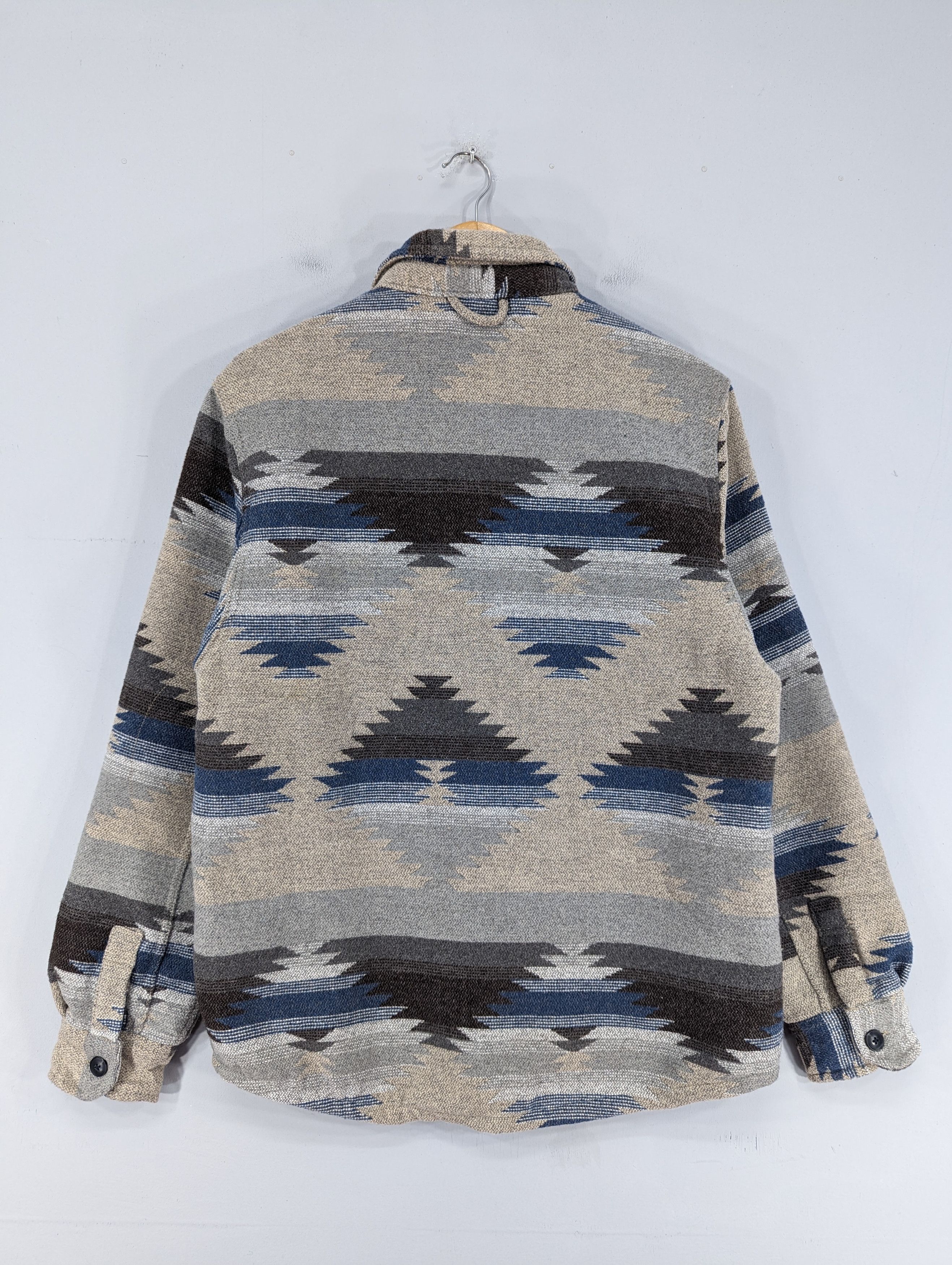 JACHS NY 💥RARE💥Cream Aztec Wool Blend Shirt Jacket Size US M / EU 48-50 / 2 - 11 Thumbnail