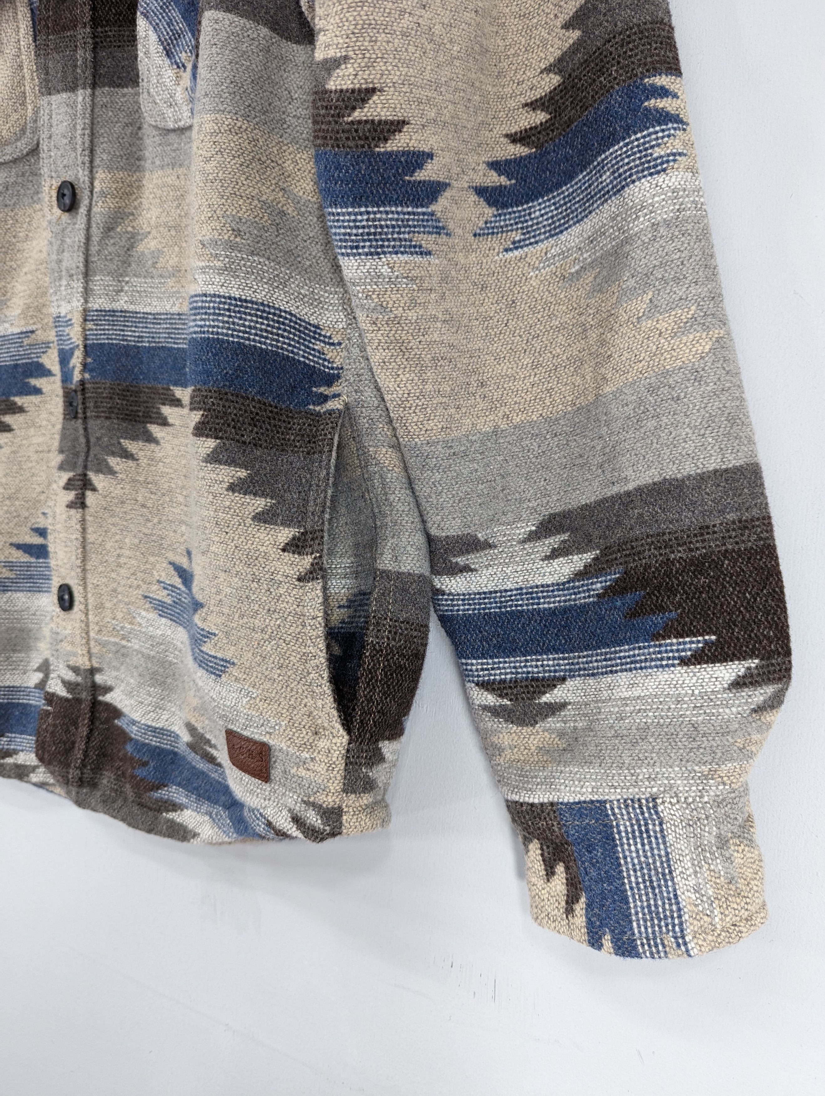 JACHS NY 💥RARE💥Cream Aztec Wool Blend Shirt Jacket Size US M / EU 48-50 / 2 - 6 Thumbnail