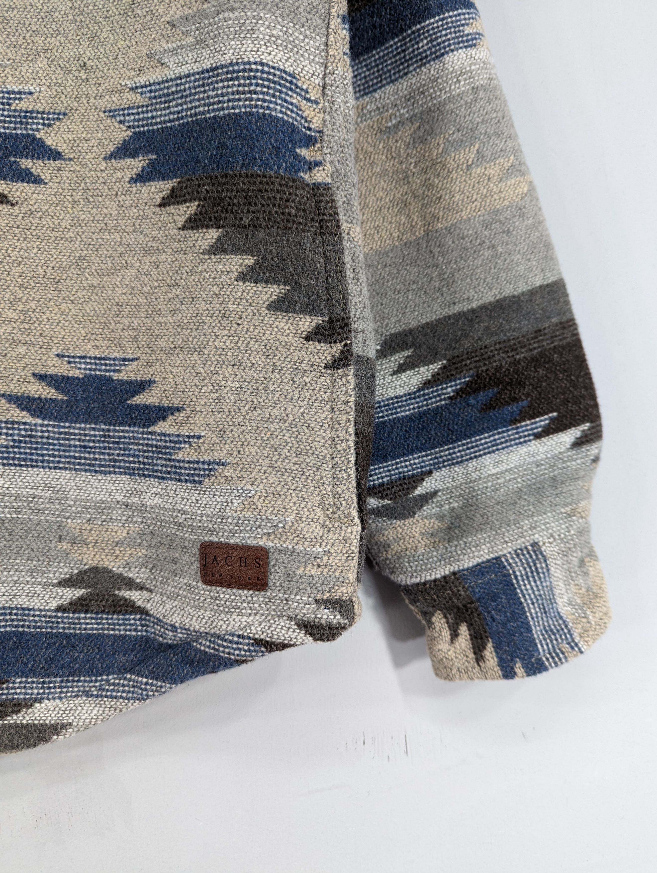JACHS NY 💥RARE💥Cream Aztec Wool Blend Shirt Jacket Size US M / EU 48-50 / 2 - 5 Thumbnail