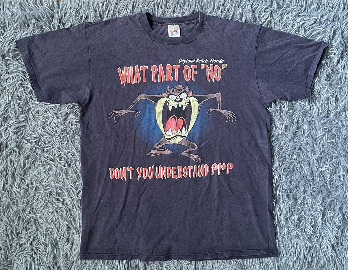 Vintage × Warner Bros 1995 vintage Warner Bros Taz “what part of NO” t-shirt Size US XL / EU 56 / 4 - 1 Thumbnail