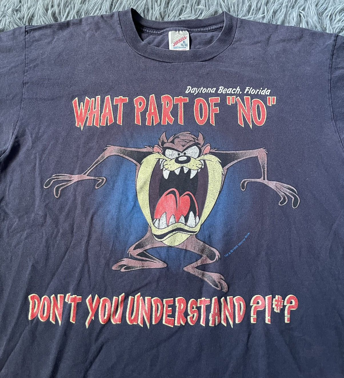 Vintage × Warner Bros 1995 vintage Warner Bros Taz “what part of NO” t-shirt Size US XL / EU 56 / 4 - 2 Thumbnail