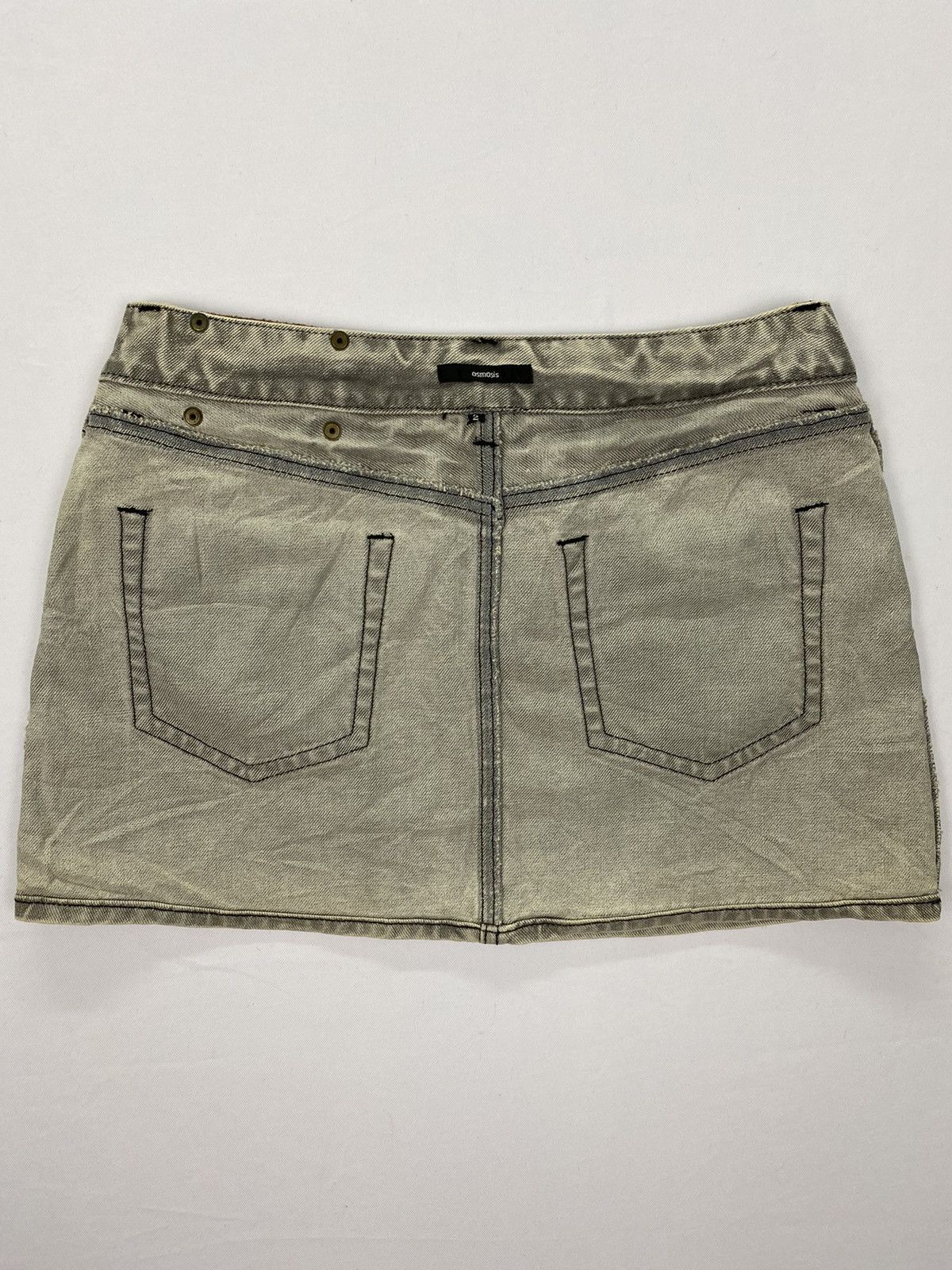 Japanese Brand Osmosis Studded Distressed Jeans Skirt Size 28" / US 6 / IT 42 - 6 Thumbnail