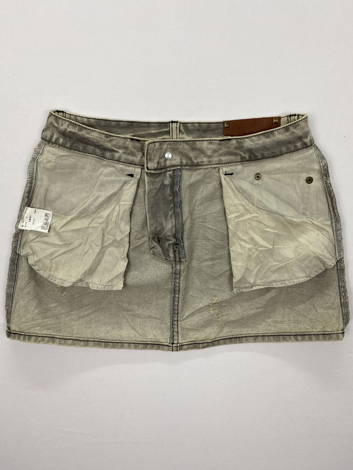 Japanese Brand Osmosis Studded Distressed Jeans Skirt Size 28" / US 6 / IT 42 - 5 Thumbnail