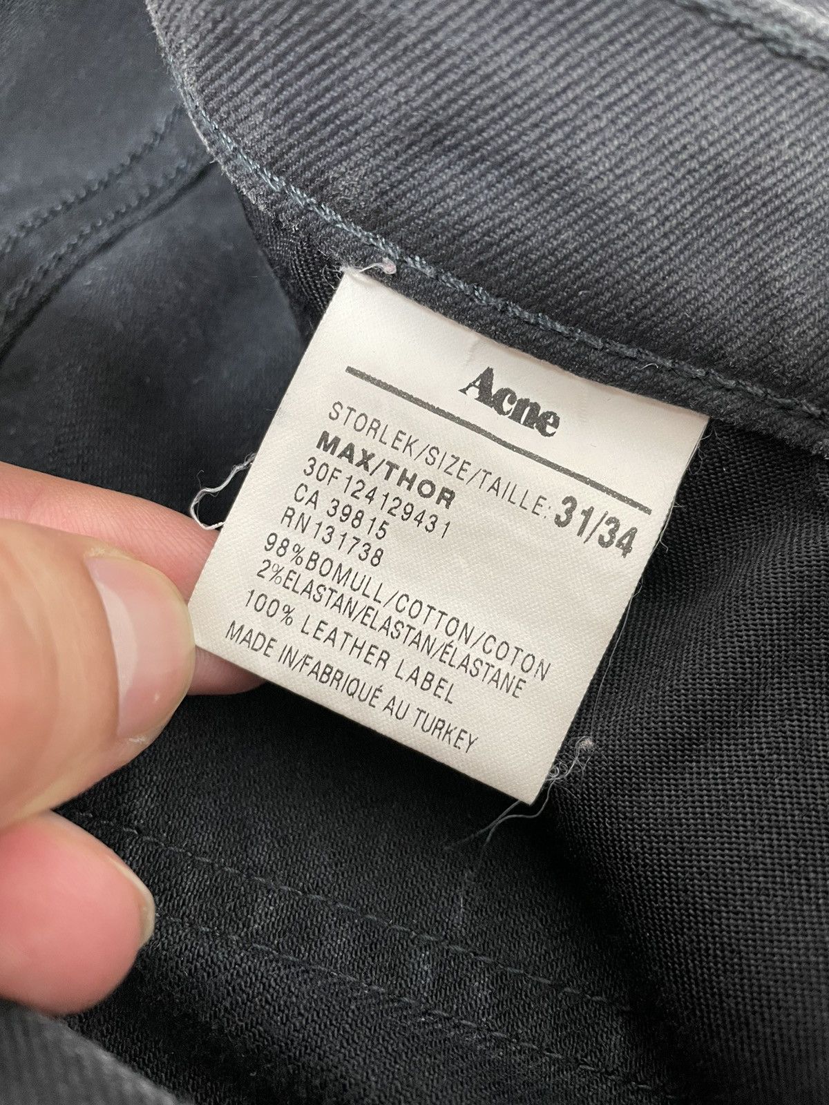 Acne Studios ACNE Max Thor Jean - Tailored MAX/THOR Storlex Grey Black Size US 31 - 13 Thumbnail