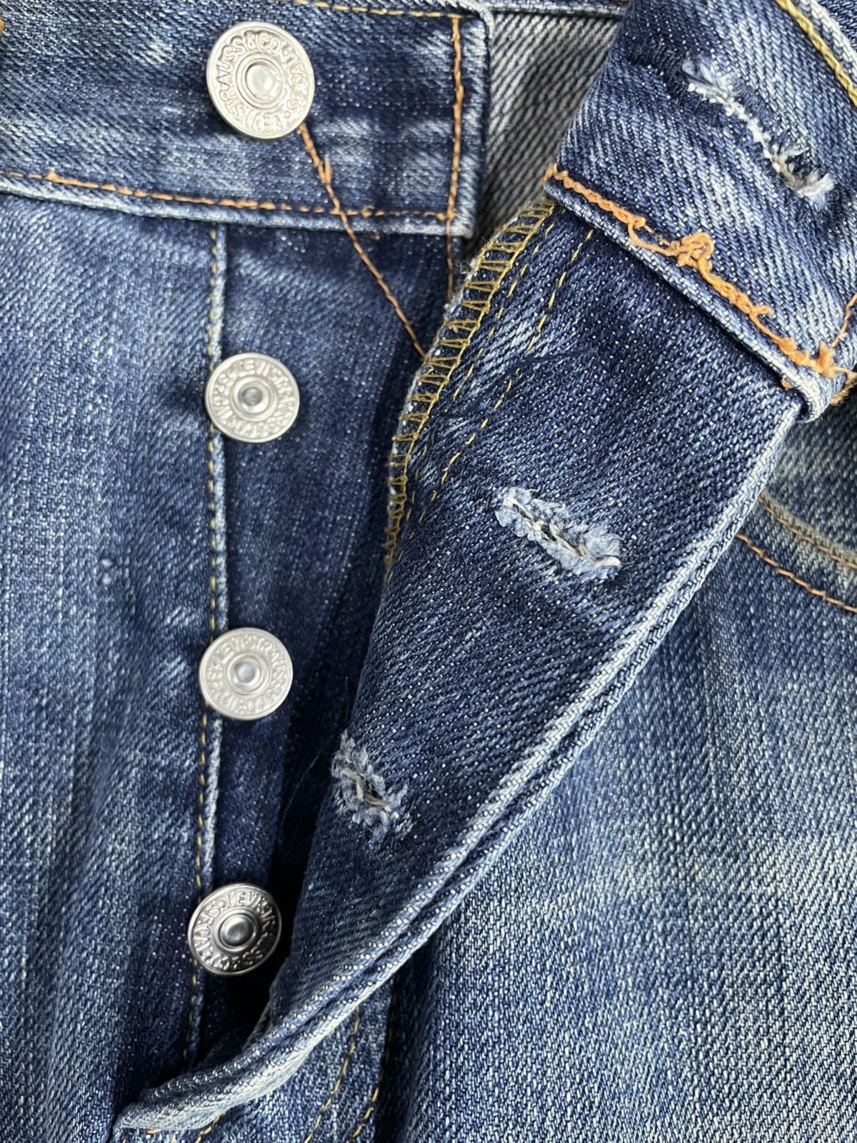 LVC × Levi's × Vintage Vtg 90s Levi’s 501 0657 Big E Selvedge Jeans & Leather Belt Size US 30 / EU 46 - 8 Thumbnail