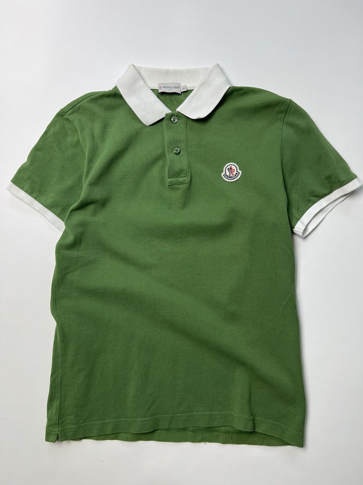 image of Moncler T-Shirt Polo Green Mini Logo Vintage, Men's (Size XS)