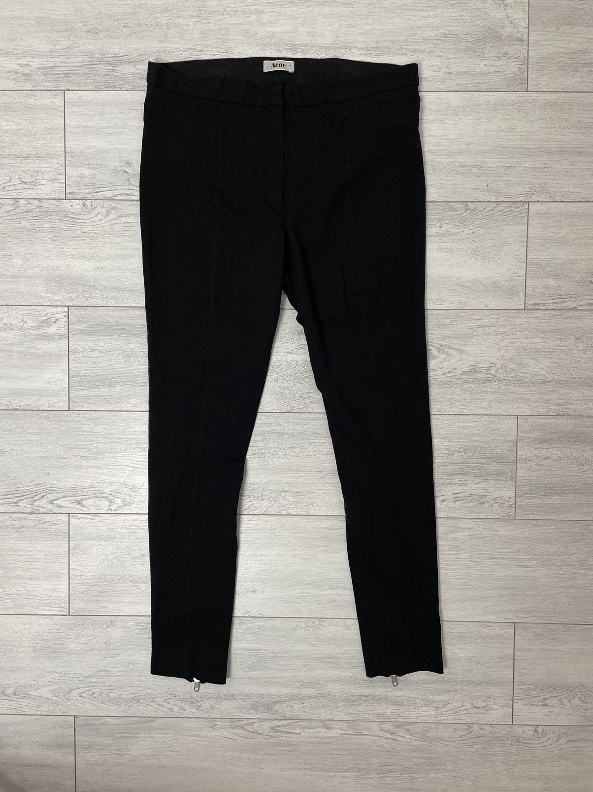 Acne Studios ACNE Skinny Pants LAST Black Zippers Back Trousers Size 27" / US 4 / IT 40 - 2 Thumbnail