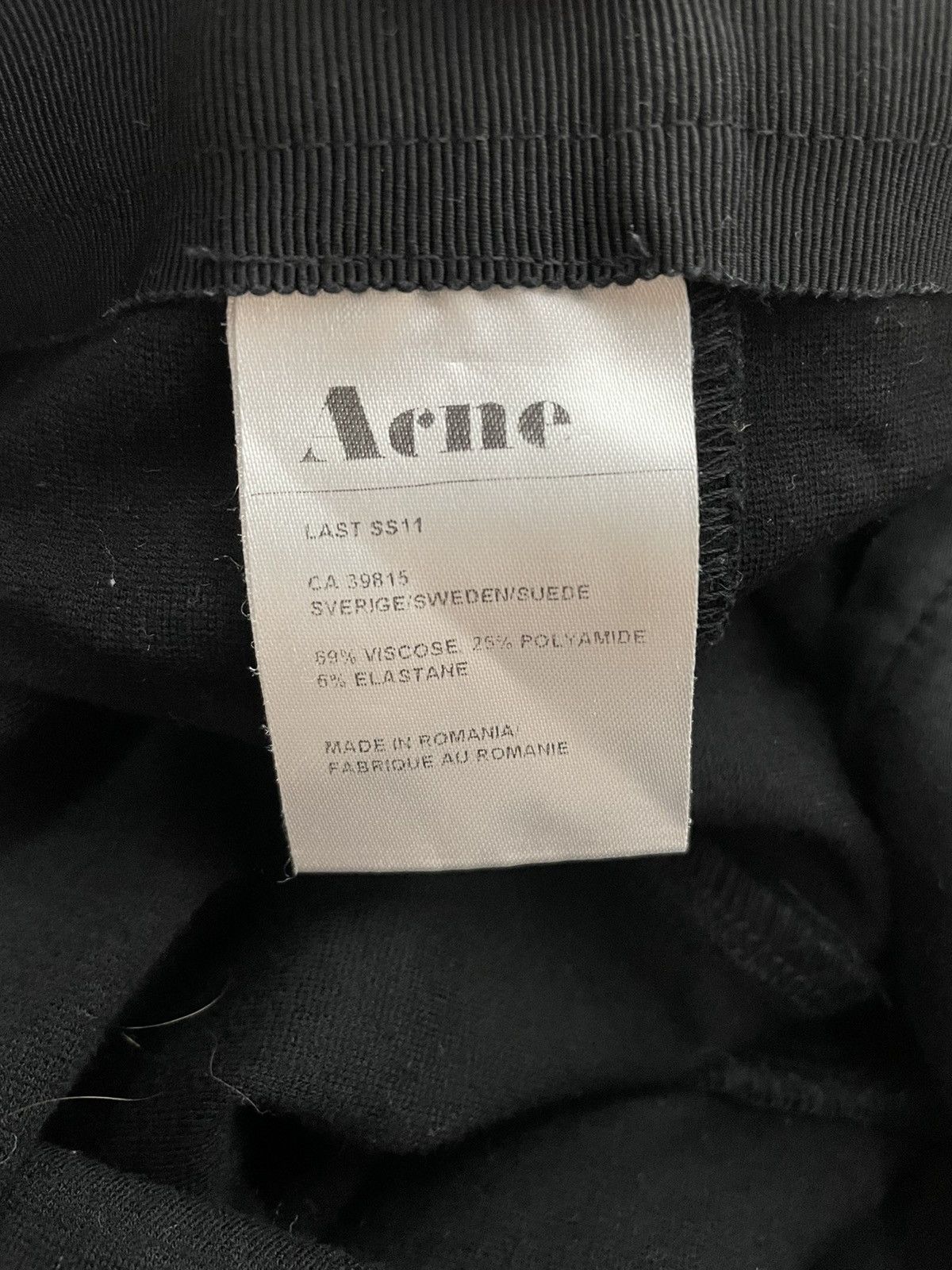 Acne Studios ACNE Skinny Pants LAST Black Zippers Back Trousers Size 27" / US 4 / IT 40 - 15 Thumbnail