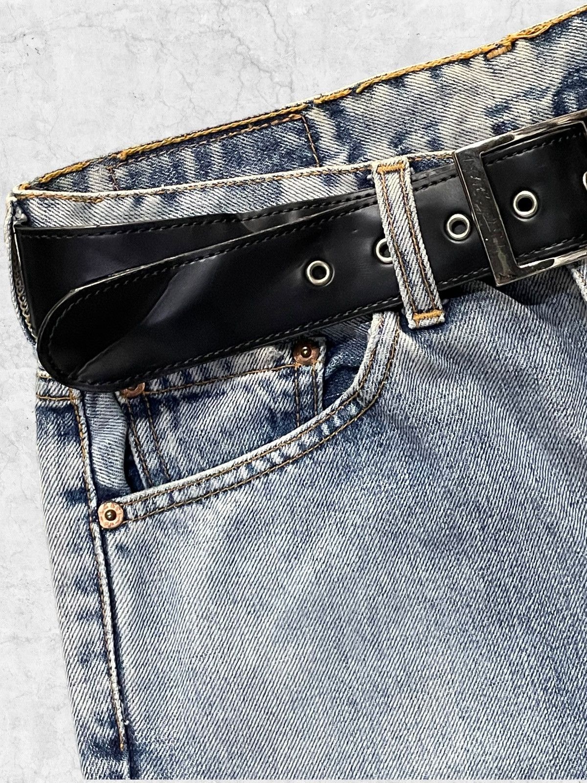 Levi's × Vintage Vtg Levi’s 517 Flared Crash Distressed Jeans leather belt Size US 30 / EU 46 - 5 Thumbnail