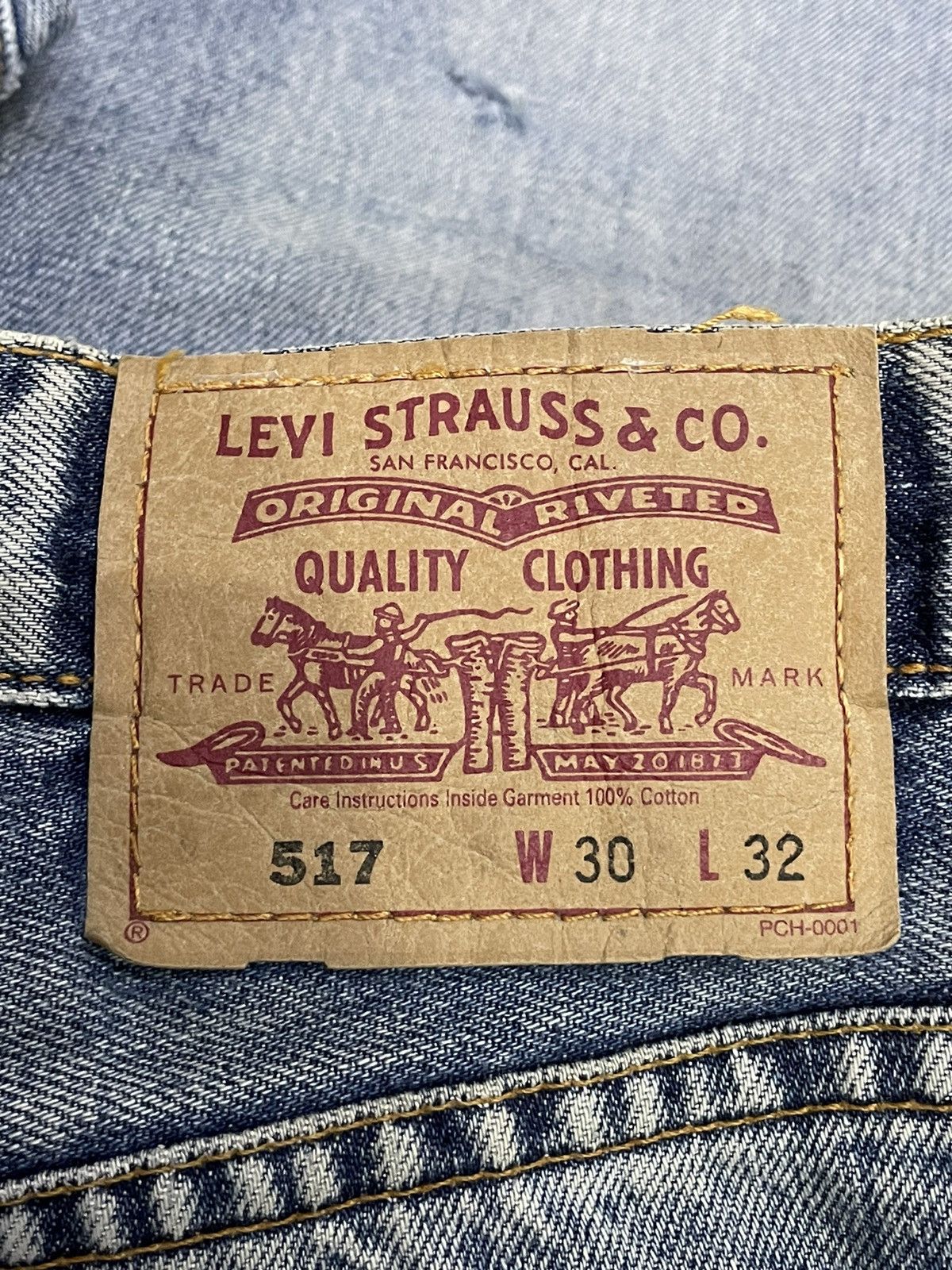 Levi's × Vintage Vtg Levi’s 517 Flared Crash Distressed Jeans leather belt Size US 30 / EU 46 - 11 Thumbnail