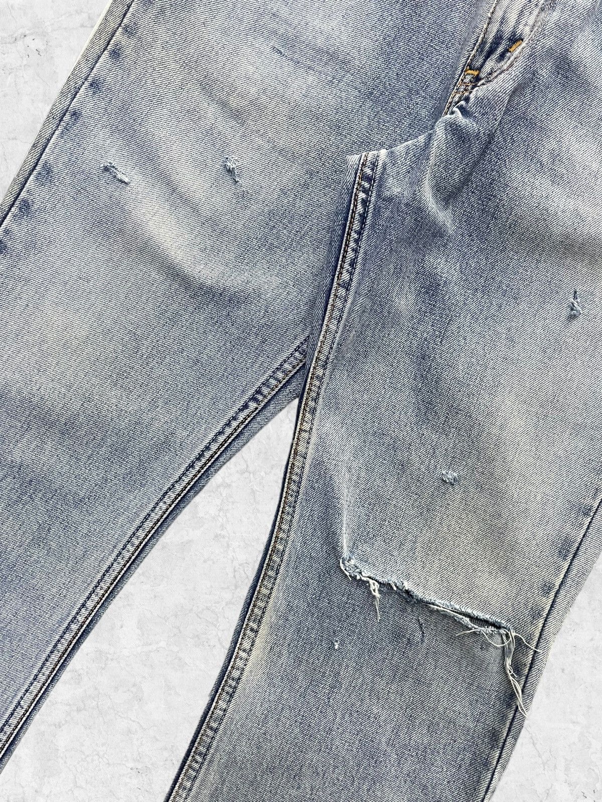 Levi's × Vintage Vtg Levi’s 517 Flared Crash Distressed Jeans leather belt Size US 30 / EU 46 - 6 Thumbnail