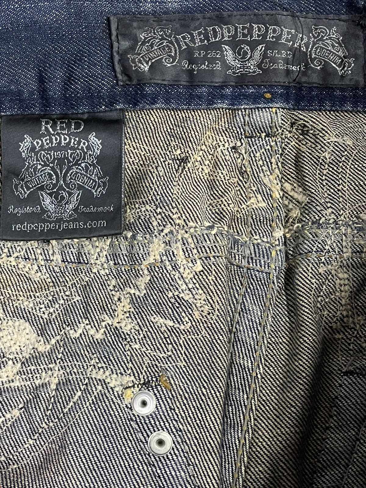 Redpepper Japan Embroidered Angel Wings Mud Jeans With Belt
