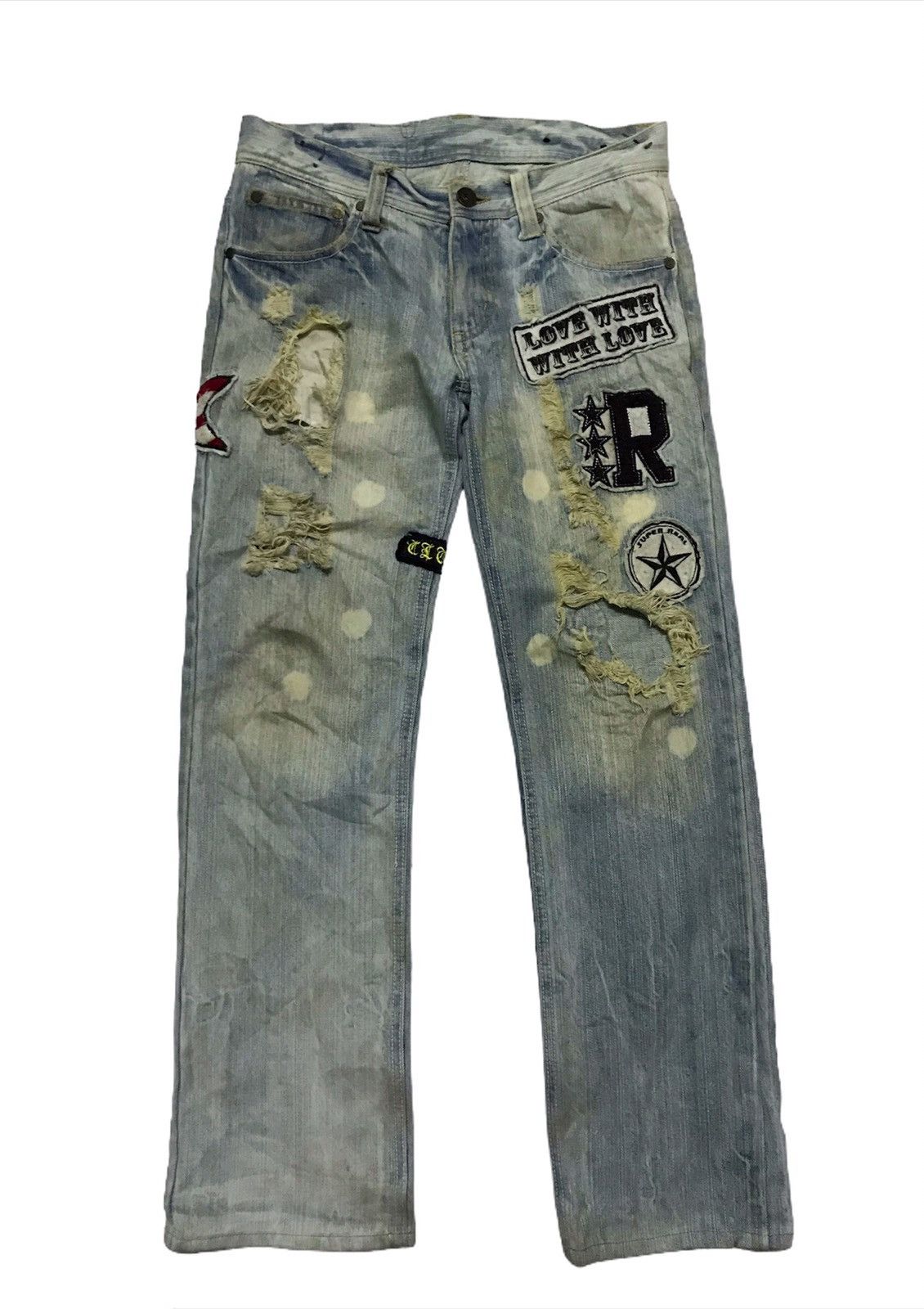 Japanese Brand Clone denim jeans with patches Size US 30 / EU 46 - 2 Thumbnail