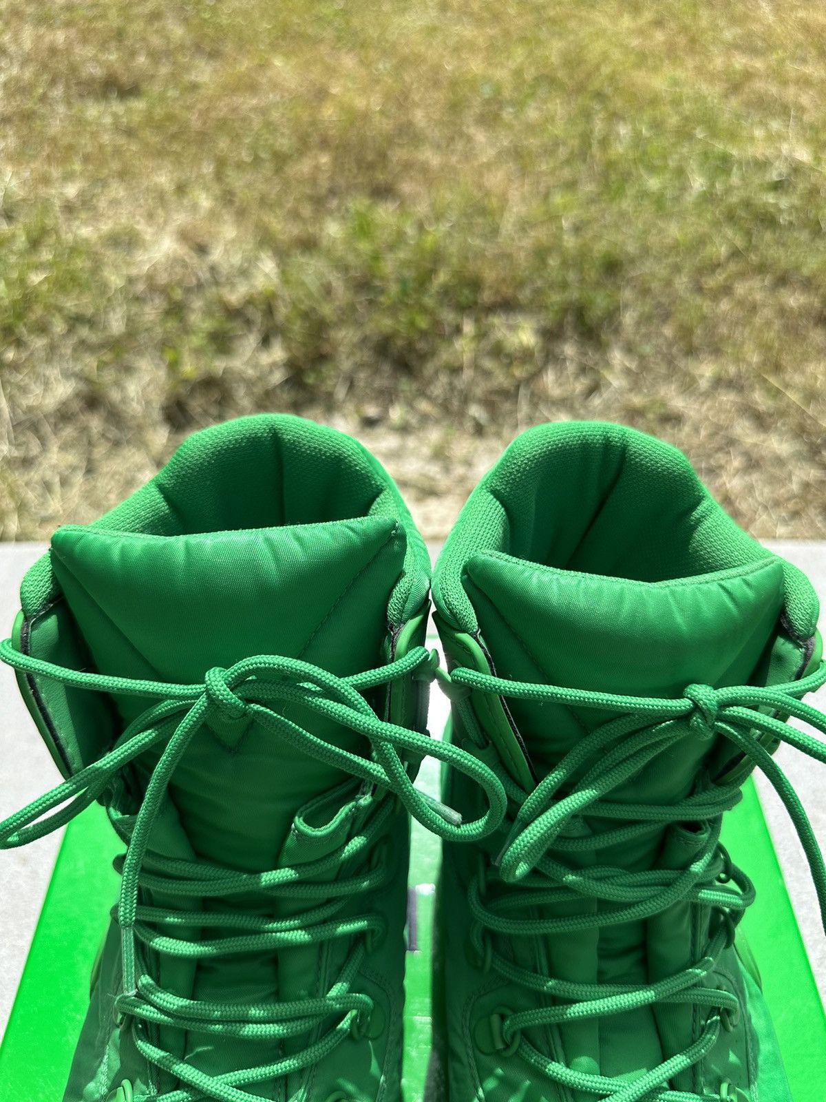 Bottega Veneta Green Nylon Puddle Bomber Boots Size 42 | eBay
