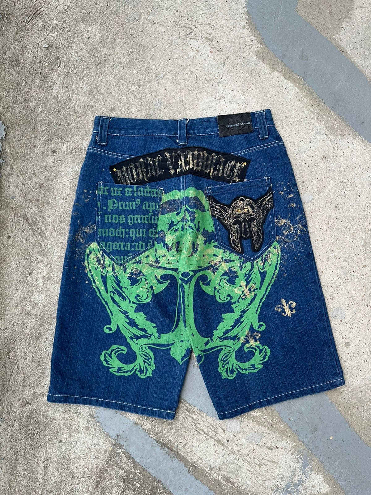 Pre-owned Jnco X Southpole Vintage Baggy Shorts Casual Jeans Jorts Raw Blue Type Jnco