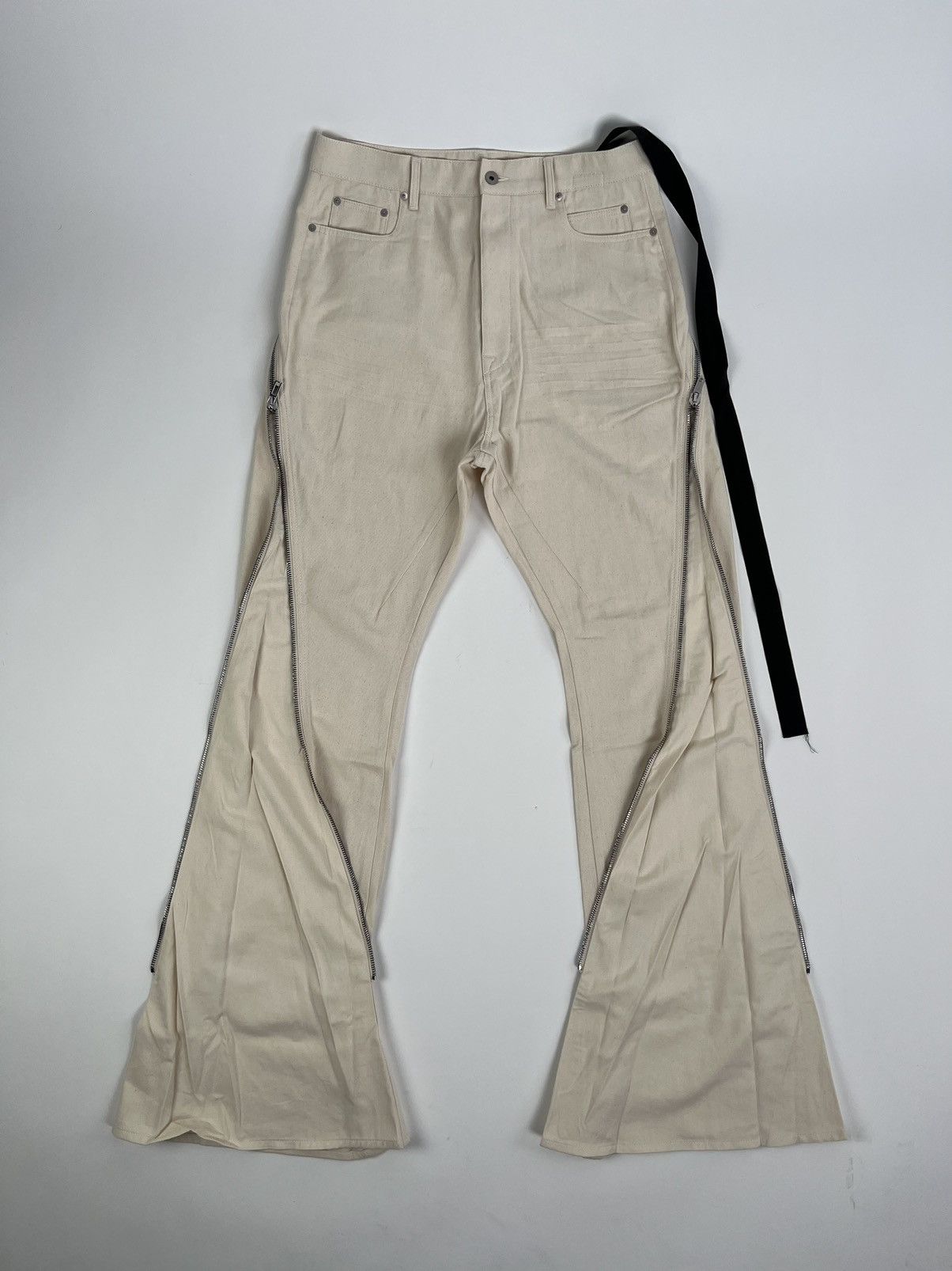 image of Rick Owens Drkshdw Ss22 Fogachine Bolan Banana Pants In Natural Cotton Drill in Black (Size 33)