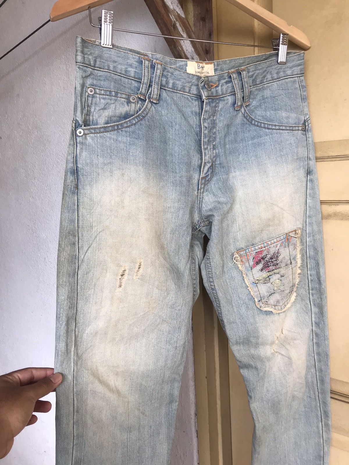 Japanese Brand Nice❗️Bethplace Distressed Straight Cut Jeans Size US 32 / EU 48 - 3 Thumbnail