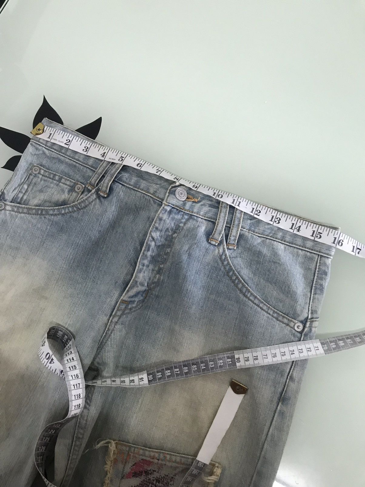 Japanese Brand Nice❗️Bethplace Distressed Straight Cut Jeans Size US 32 / EU 48 - 17 Thumbnail